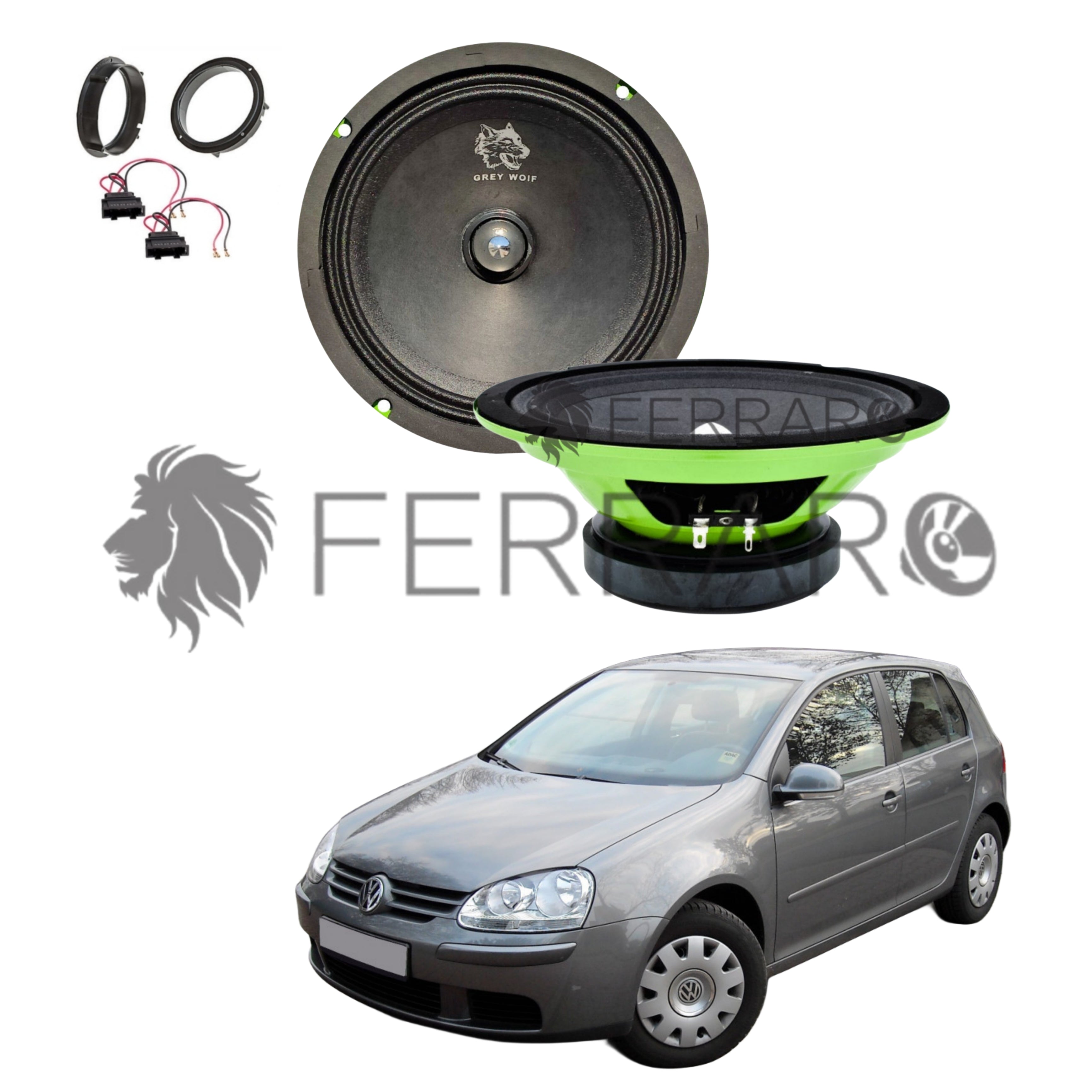 FerraroStore Kit 2 Altoparlanti, PV165.3, Ant o Post, VW Golf 5ª Serie dal 2003>