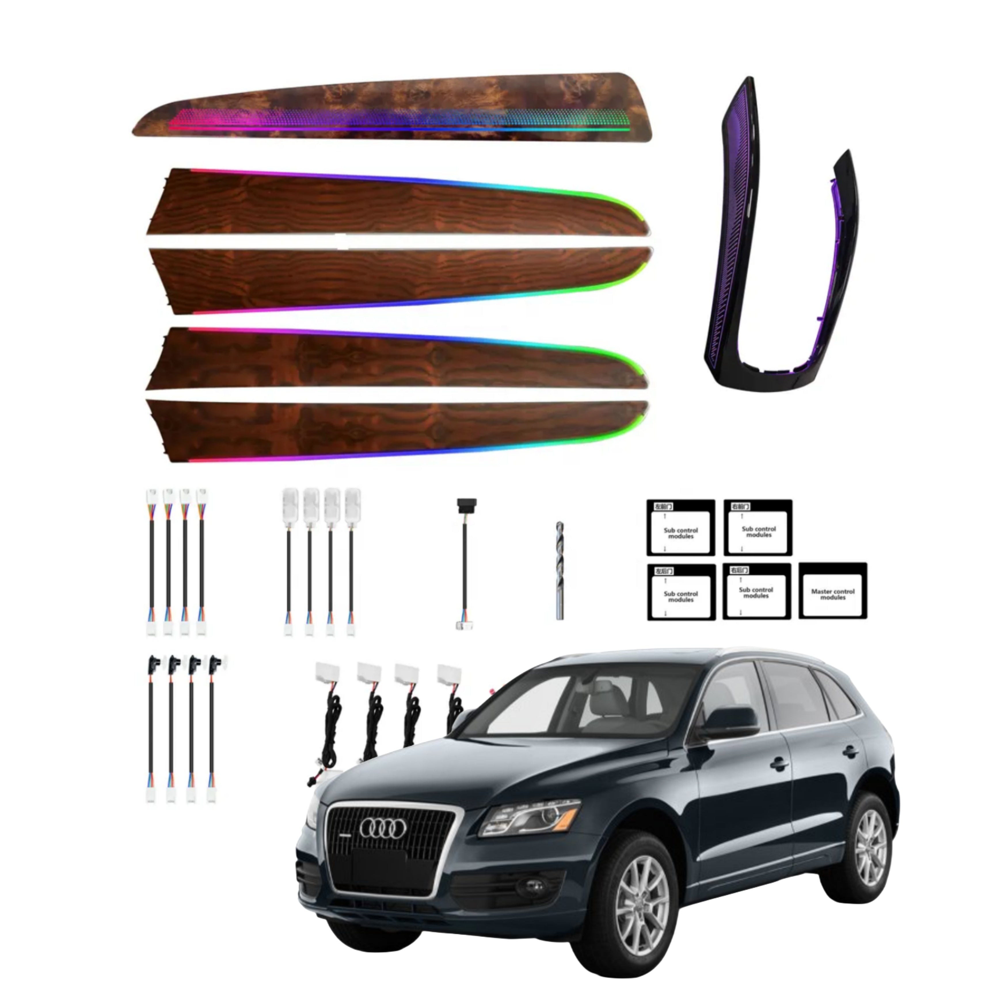 (PRENOTA) Ambient Light per Audi Q5 (2010-2017), 256 Colori, APP