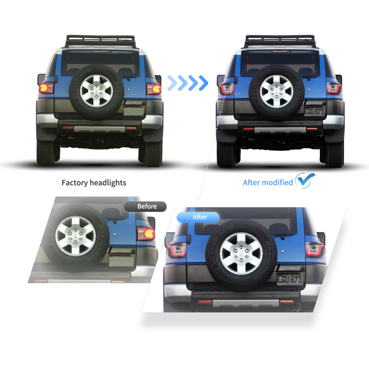 (PRENOTA) Fanali Posteriore Completo per Toyota FJ Cruiser (2006-2022) a LED