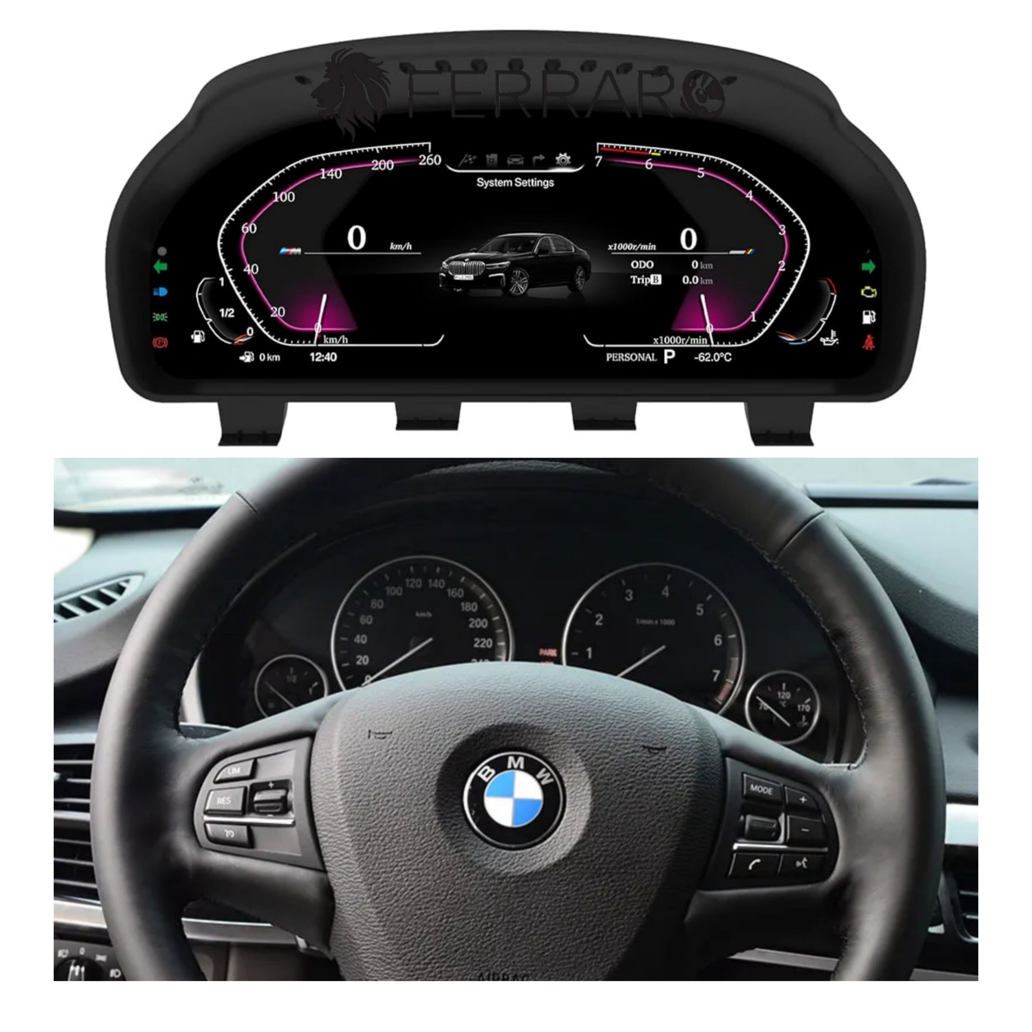 (PRENOTA) Virtual Cockpit 12.3" per BMW X4 F26, Serie 5 F10, HD Ultra, CarPlay e Android Auto