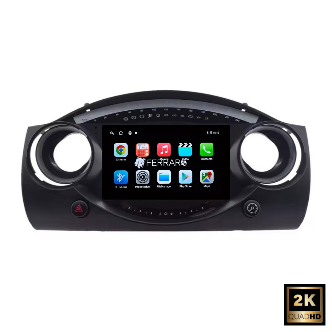(PRENOTA) Autoradio per Mini Cooper R50, R52, R53 9" 2K (2000-2006) Android, Bluetooth, CarPlay, Android Auto, 12/256GB Ram