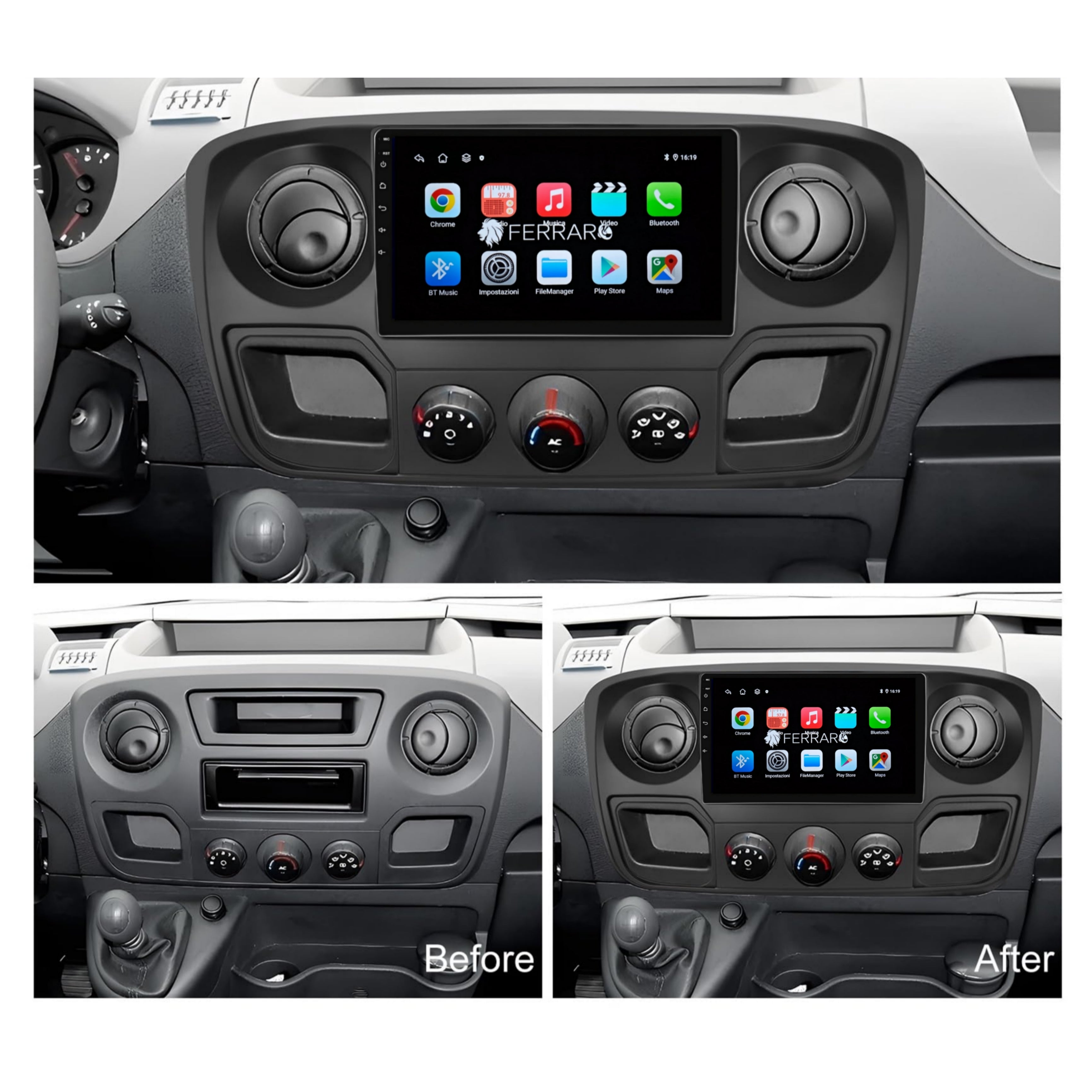 Autoradio per Renault Master, Nissan NV400, Opel Movano 9" (2010-2019) Android, Bluetooth, CarPlay, Android Auto, 2GB/4GB/6GB/8GB Ram