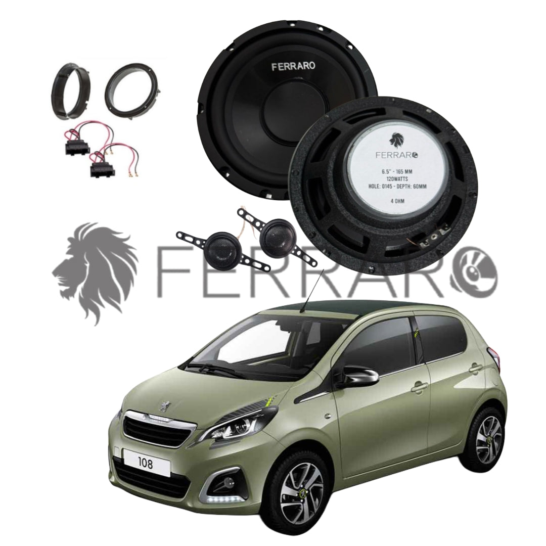 FerraroStore Kit 2 Altoparlanti, ASK-165.2, Anteriori, Peugeot 108 dal 2014>
