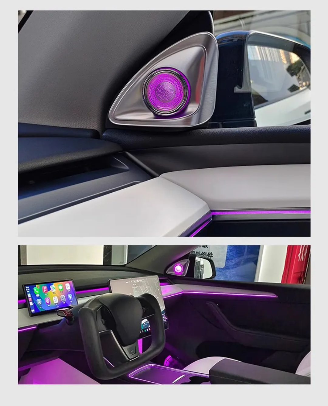 (PRENOTA) Ambient Light Tweeter per Tesla Model 3/Y (2021-2023), 256 Colori, APP