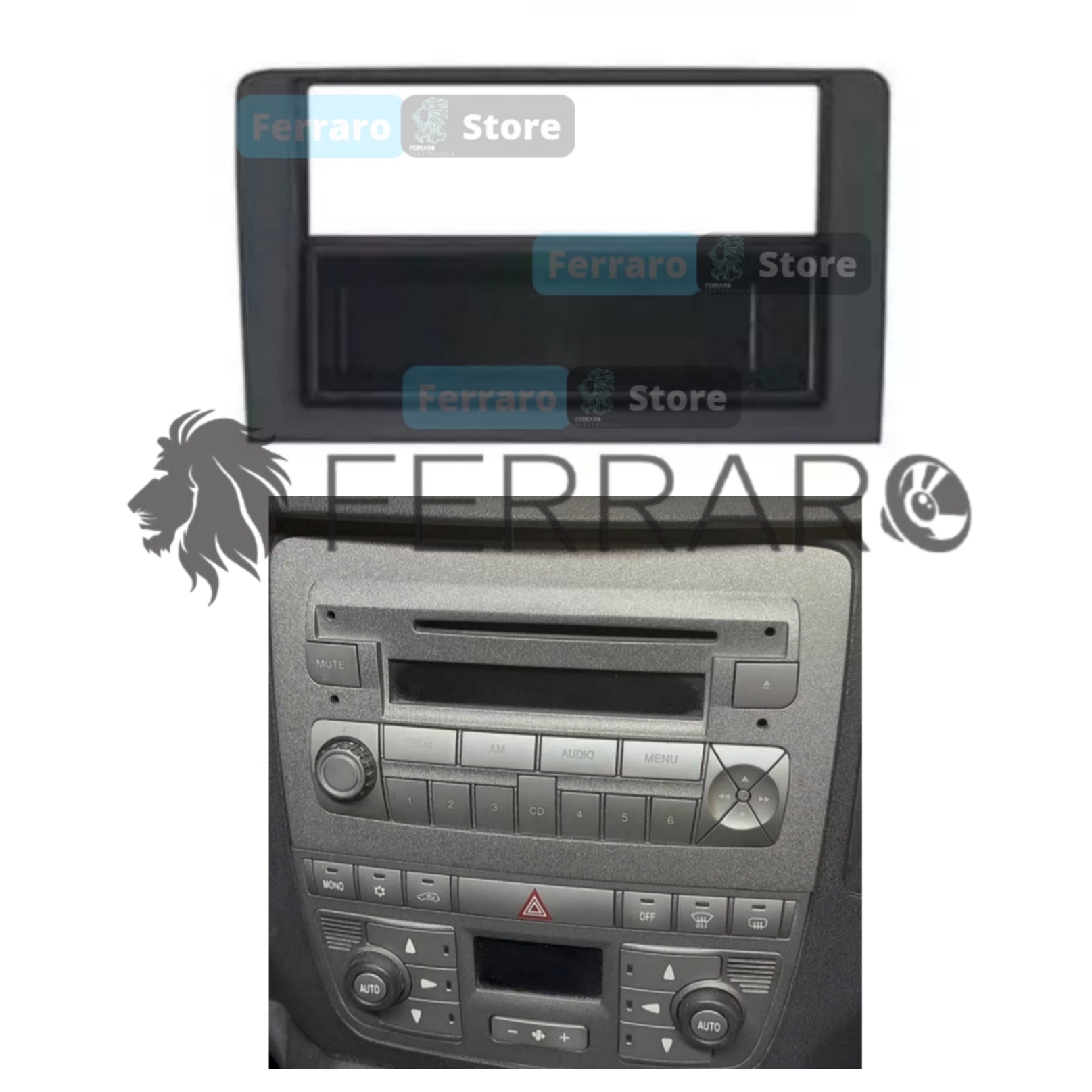 Car radio cover, 1 ISO with drawer, Lancia Musa, until 2009