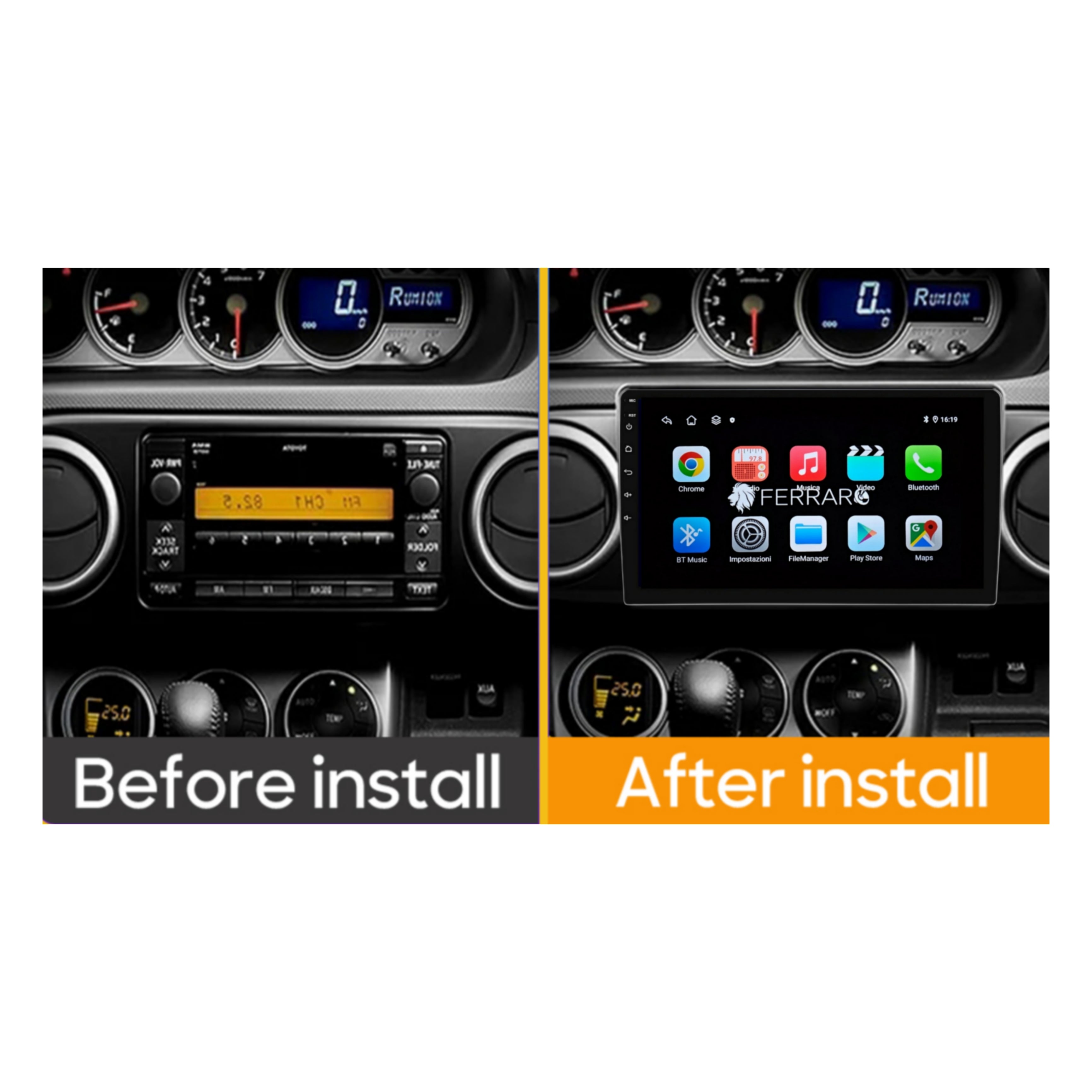 Autoradio per Toyota Corolla Rumion | Rukus | Scion E150 9" | 2006-2013 | Android | Bluetooth | CarPlay | Android Auto | 2GB/4GB/6GB/8GB Ram