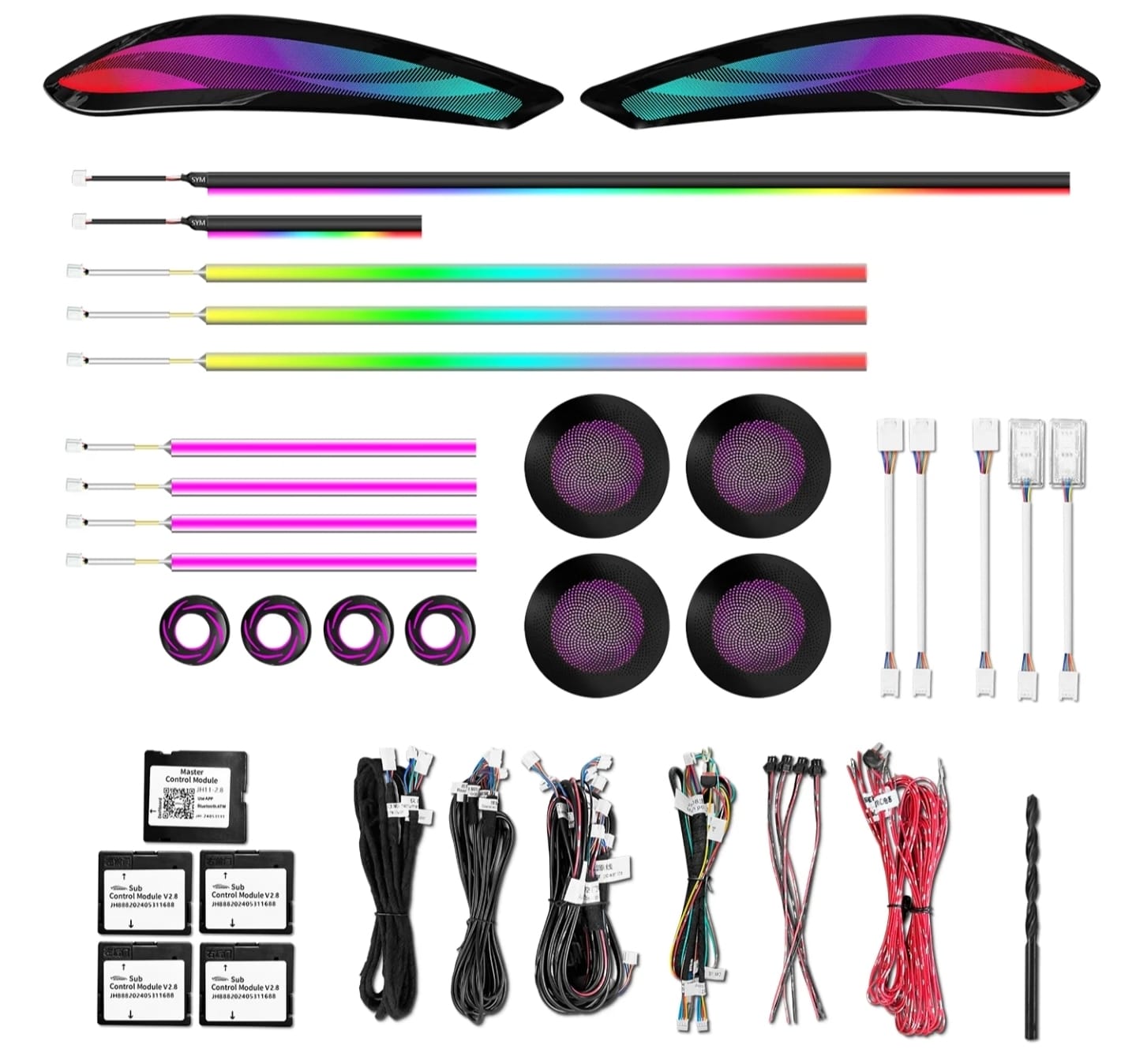 (PRENOTA) Ambient Light per BMW Serie 4 M4 F82/F83/F32/F33, 256 Colori, APP