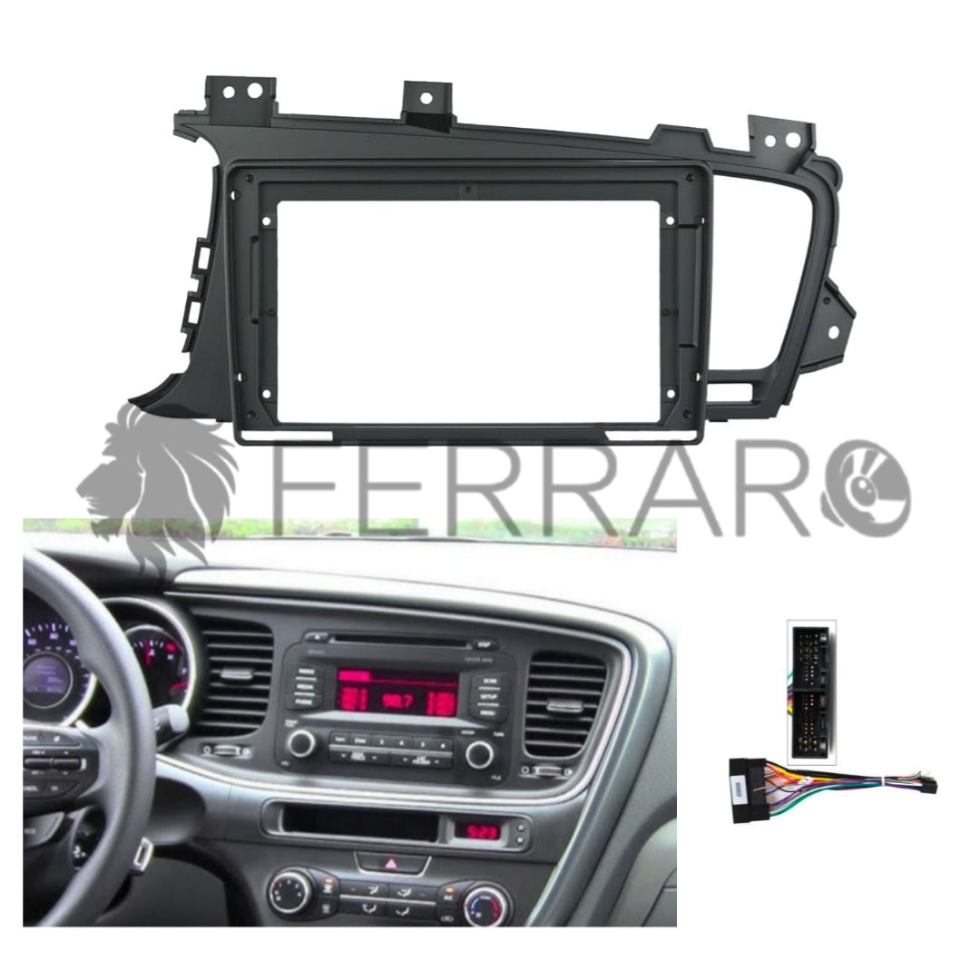 (PRENOTA) Kit Montaggio Autoradio 9"Pollici, Kia Optima 3, K5 (2010-2016) Mascherina, Cablaggio per Autoradio Android