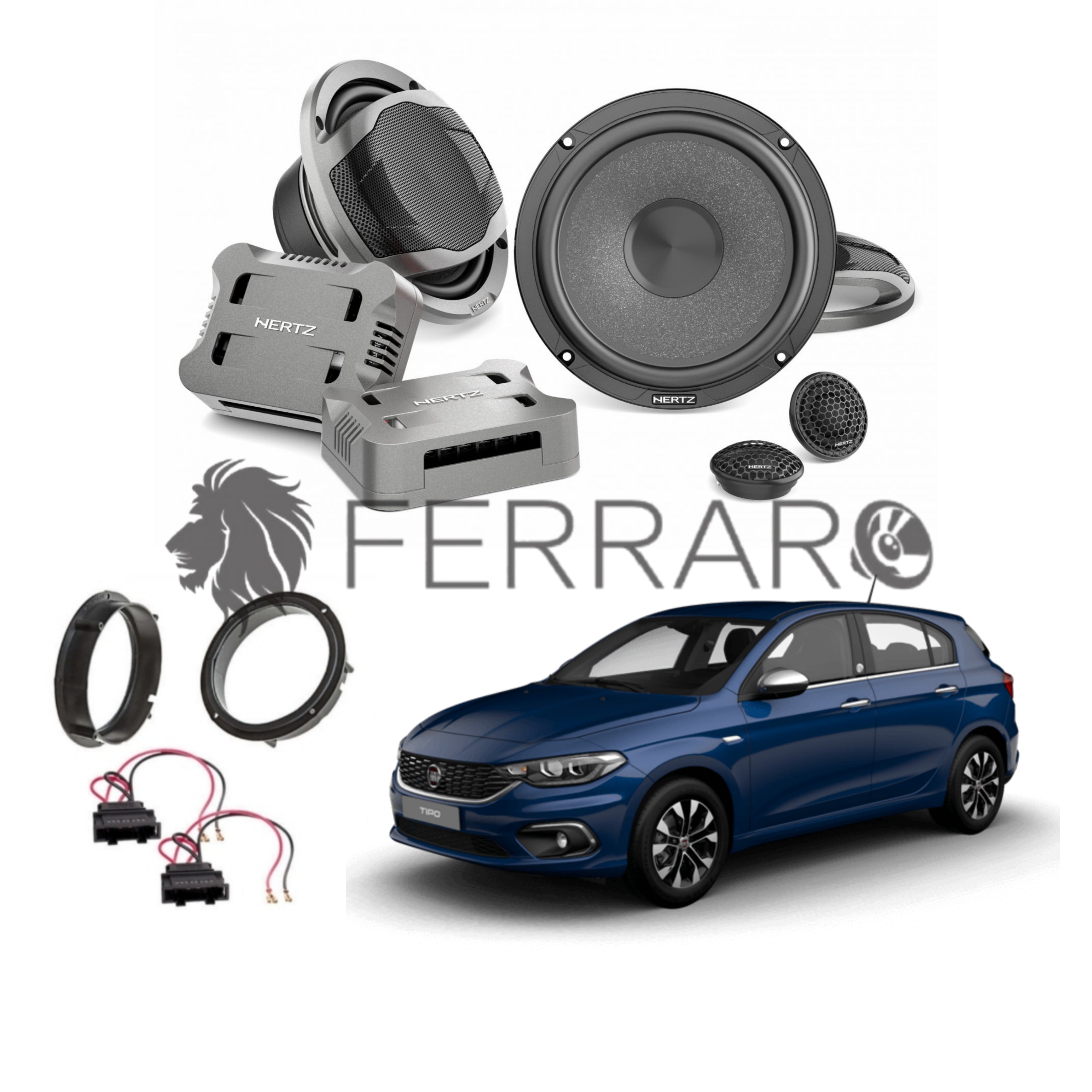 Hertz Kit 4 Casse, CK 165, Anteriori per Fiat Tipo dal 2016>