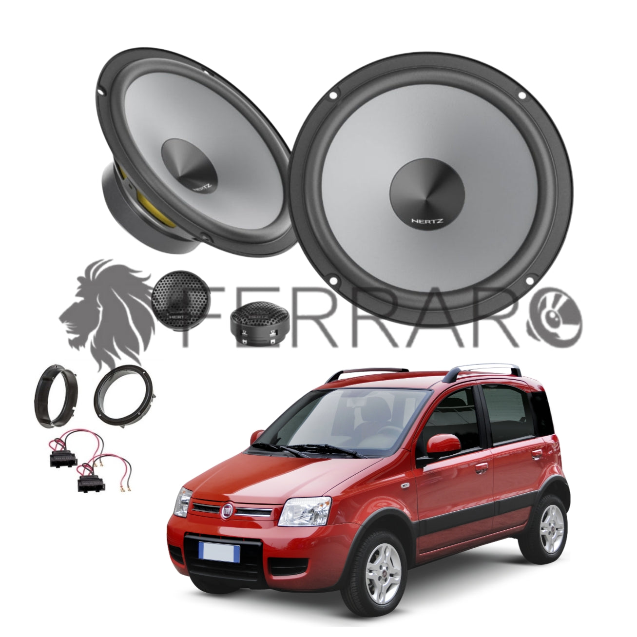 Hertz Kit 4 Casse, K 165, Ant o Post, Fiat Panda 2ª Serie 169 (2003-2013)