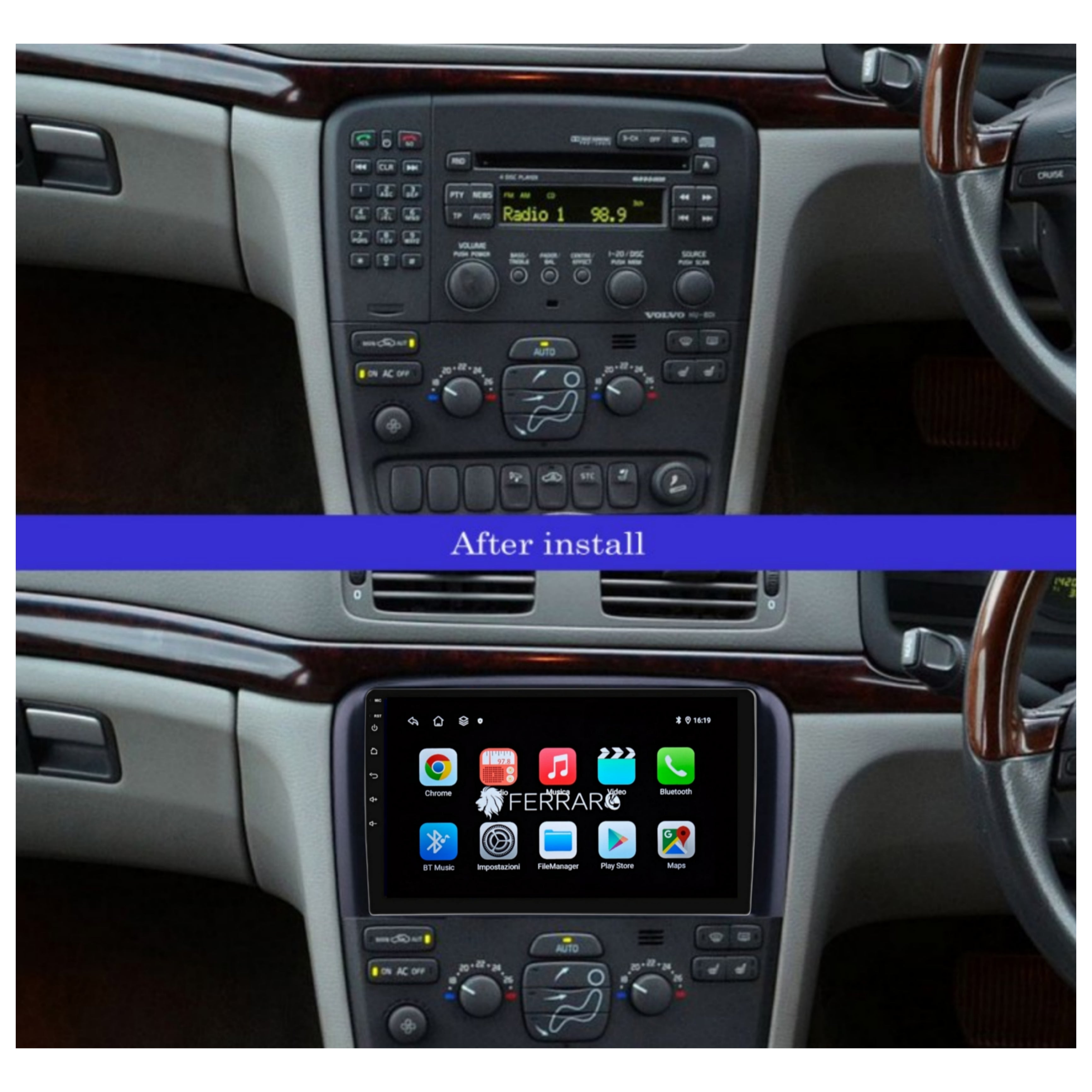 Autoradio per Volvo S80 9" (1998-2006) Android, Bluetooth, CarPlay, Android Auto, 2GB/4GB/6GB/8GB Ram