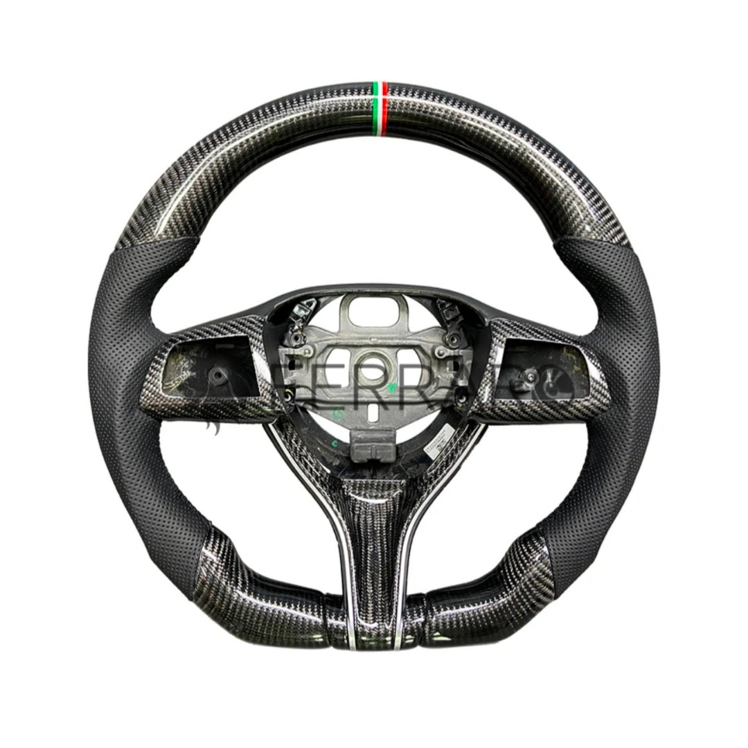 (PRENOTA) Volante Sportivo per Maserati Ghibli, Levante, Carbonio, Customizzato in Pelle