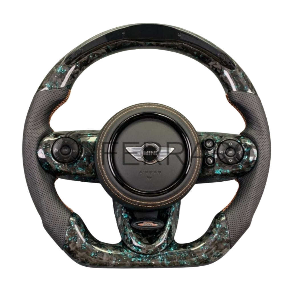 (PRENOTA) Volante per Mini Cooper, Nero, Carbonio, LED, Perforato
