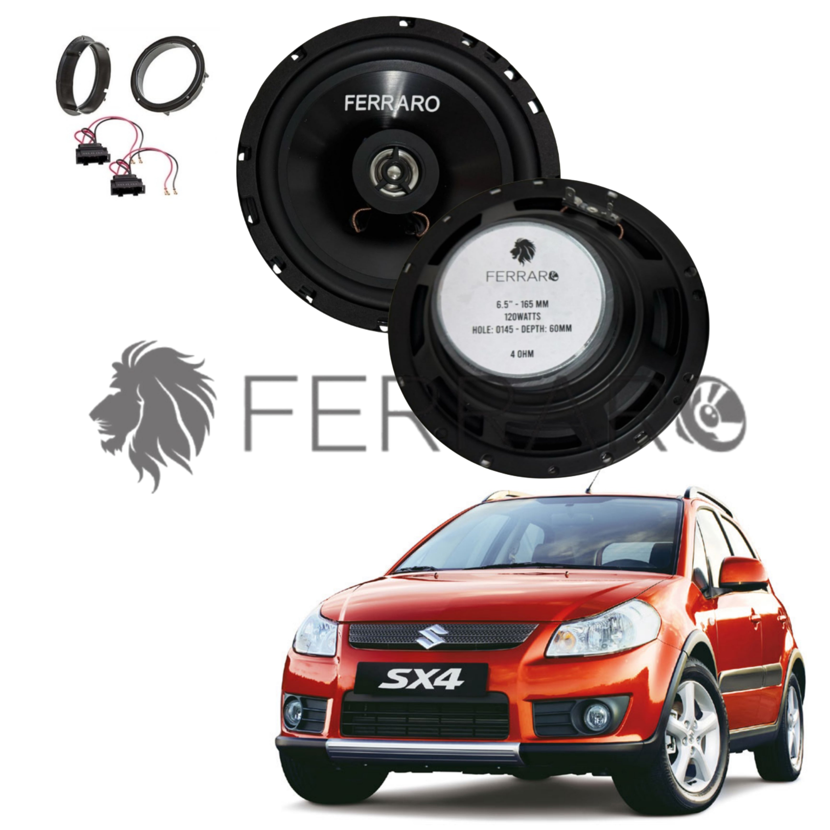 FerraroStore Kit 2 Altoparlanti, ASC-652PC, Ant o Post, Suzuki SX4, S-Cross (Dal 2006 in Poi)