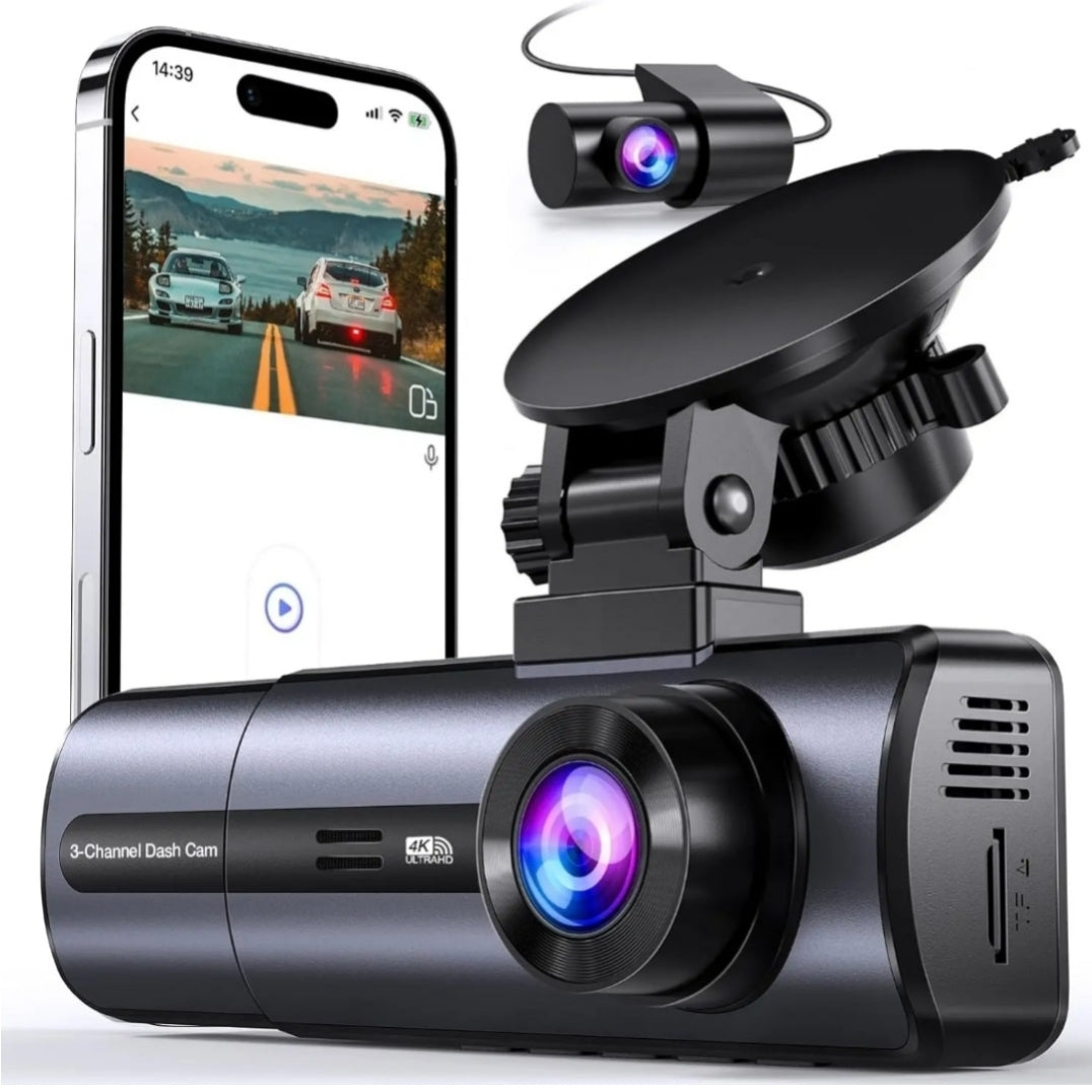Dashcam per Auto, Ultra HD, Controllo da APP, 140º, 64GB