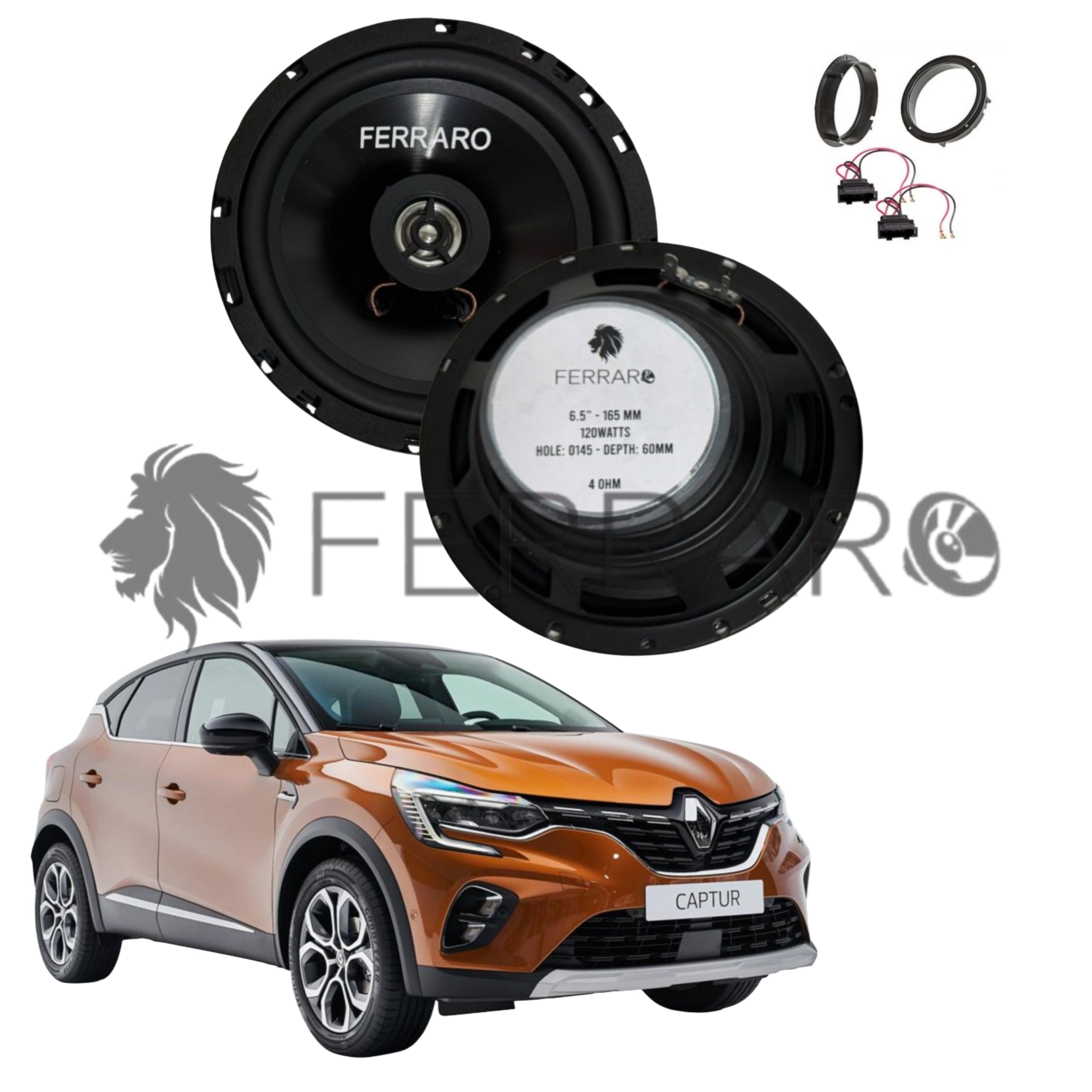 FerraroStore Kit 2 Altoparlanti, ASC-652PC, Ant o Post, Renault Captur II Serie (Dal 2020>)
