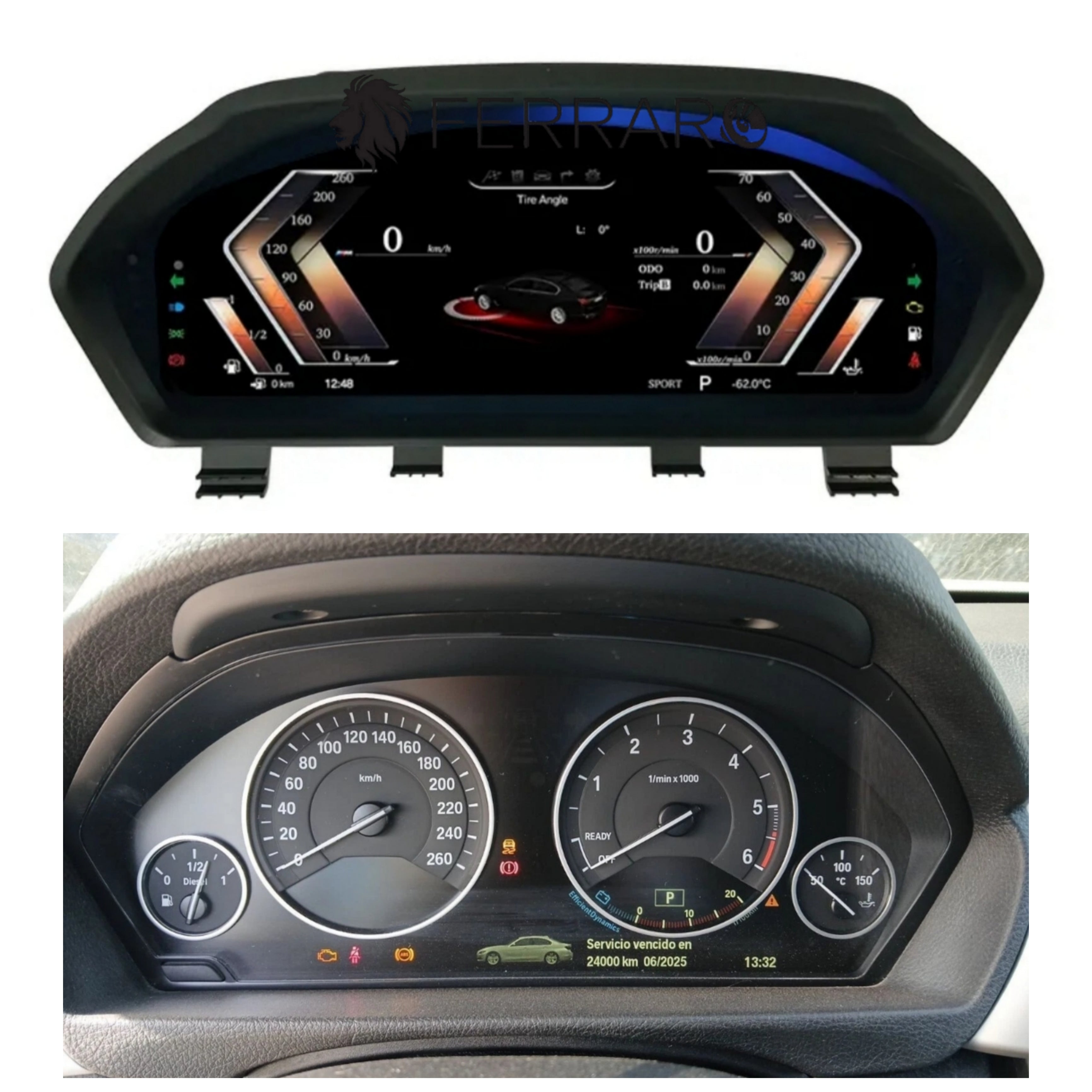 (PRENOTA) Virtual Cockpit 12.3" per BMW Serie 3, 4, F30, F31, F32, F33, F34 (2013-2017), HD Ultra, CarPlay e Android Auto