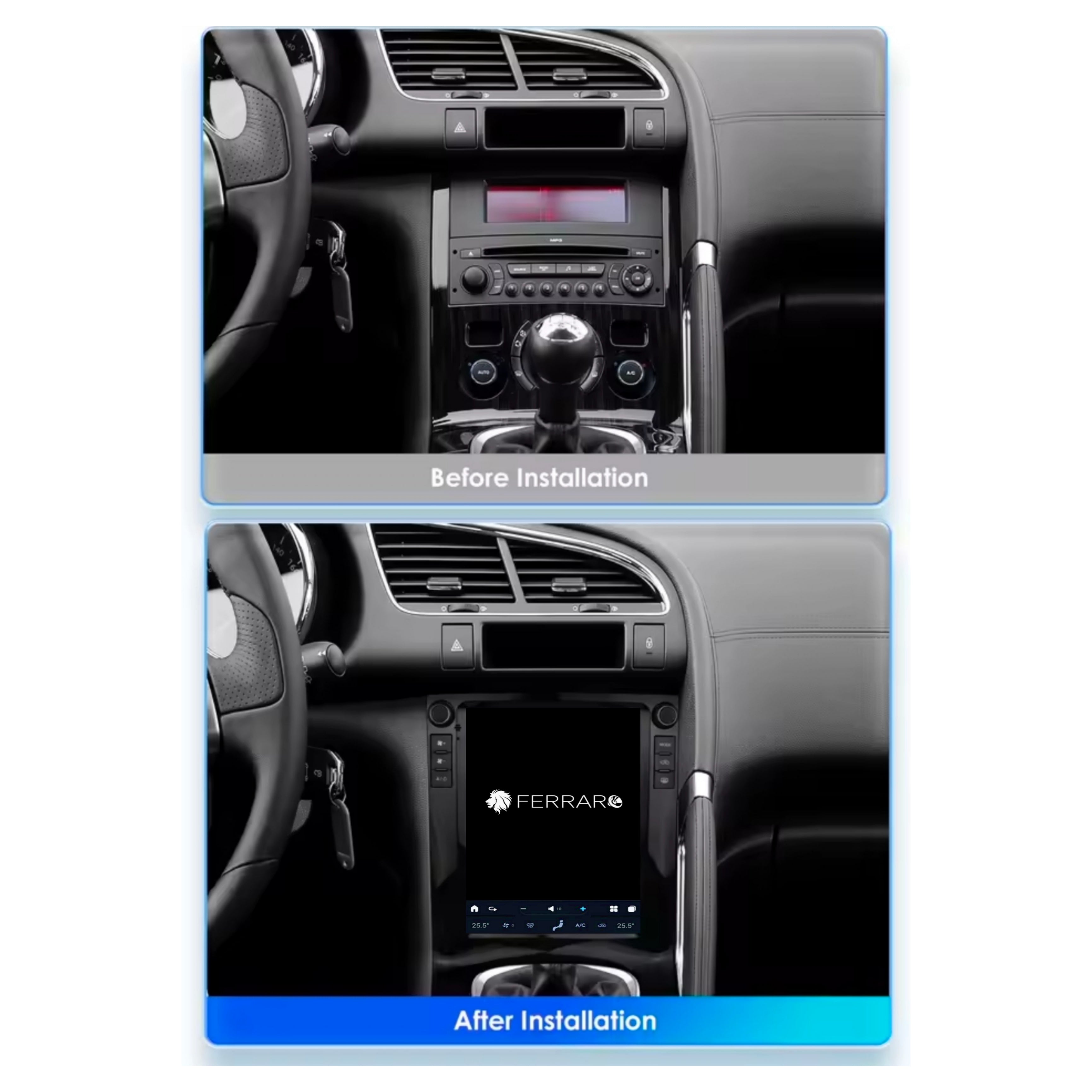 Autoradio per Peugeot 3008 9.7" | 2009-2016 | Android | Bluetooth | CarPlay | Android Auto | Modello Tesla | 4GB/8GB Ram