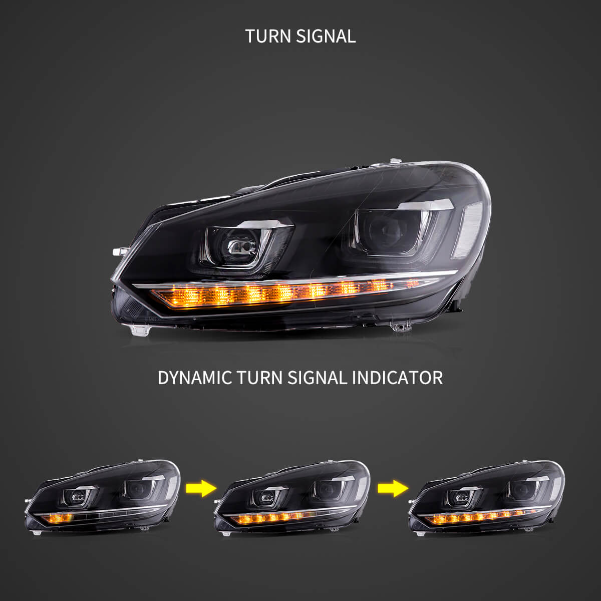 (PRENOTA) Fanali Anteriore Completo per Volkswagen Golf VI, MK6 (2008-2012) a LED