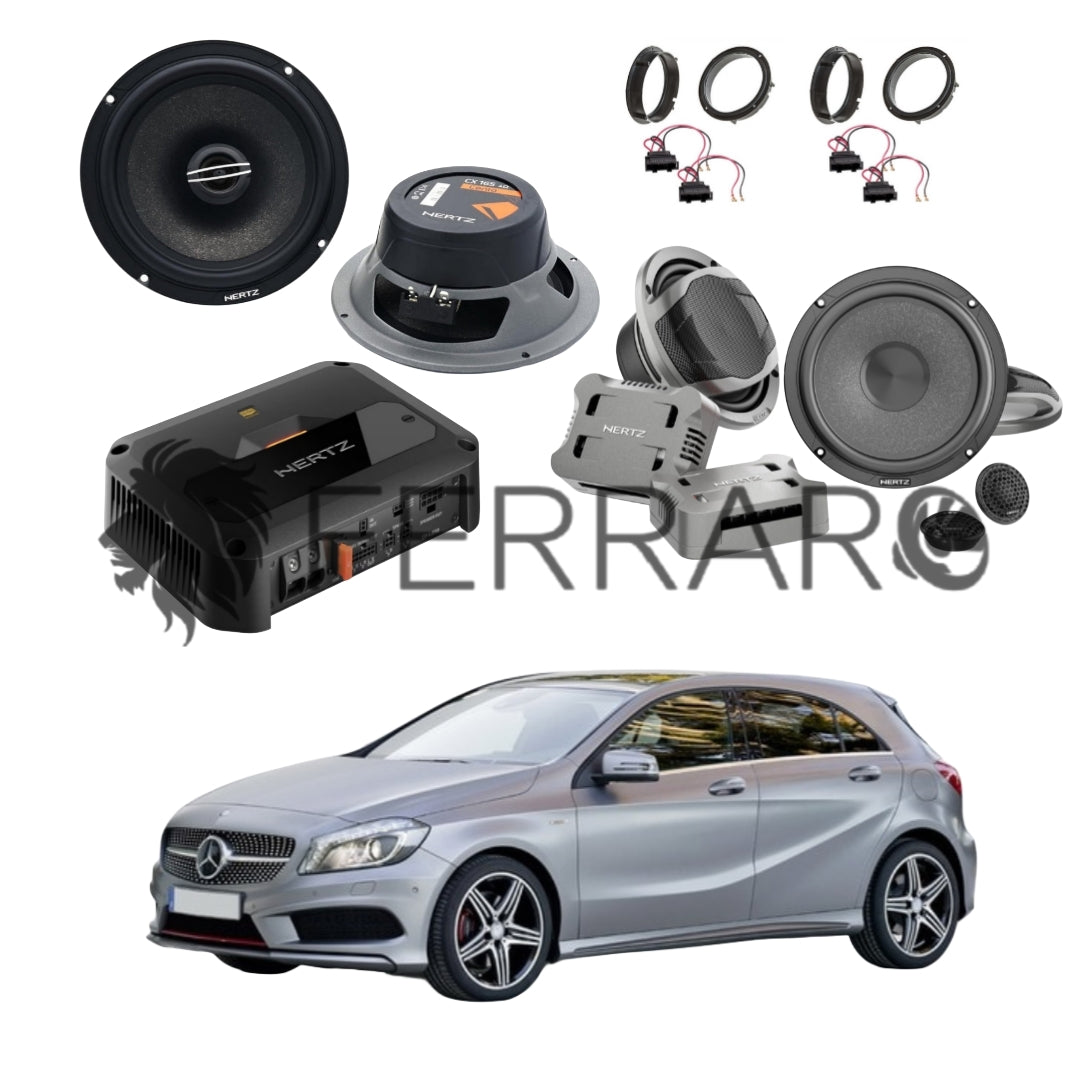 Hertz Sound Amplificatore CP 4.800 4 Canali 4x190w, CK 165, CX 165, Set Cavi, per Mercedes Classe A/B W176/W246