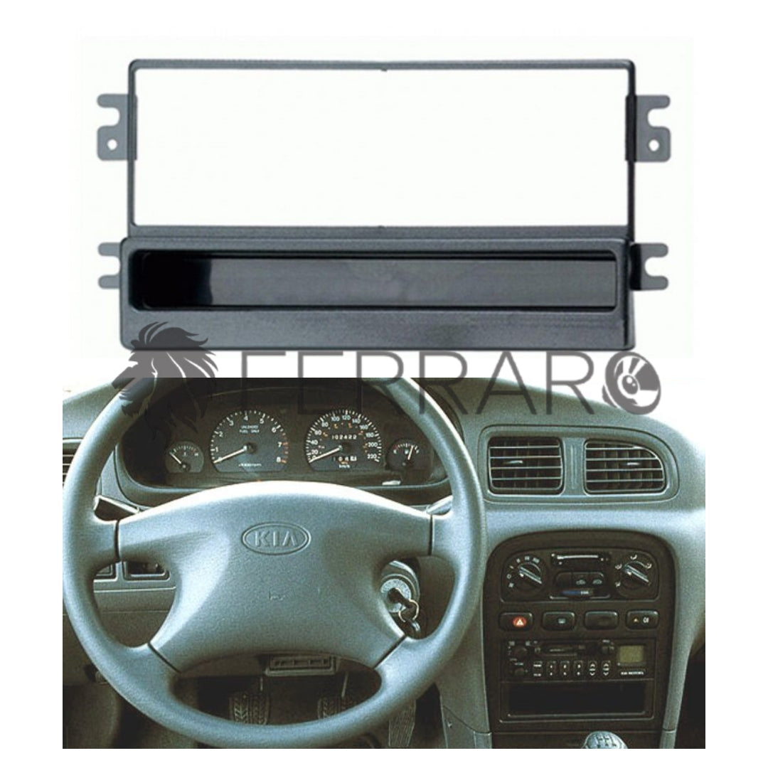 Mascherina 1DIN con Cassetto per Kia Clarus, Schuma, Sephia