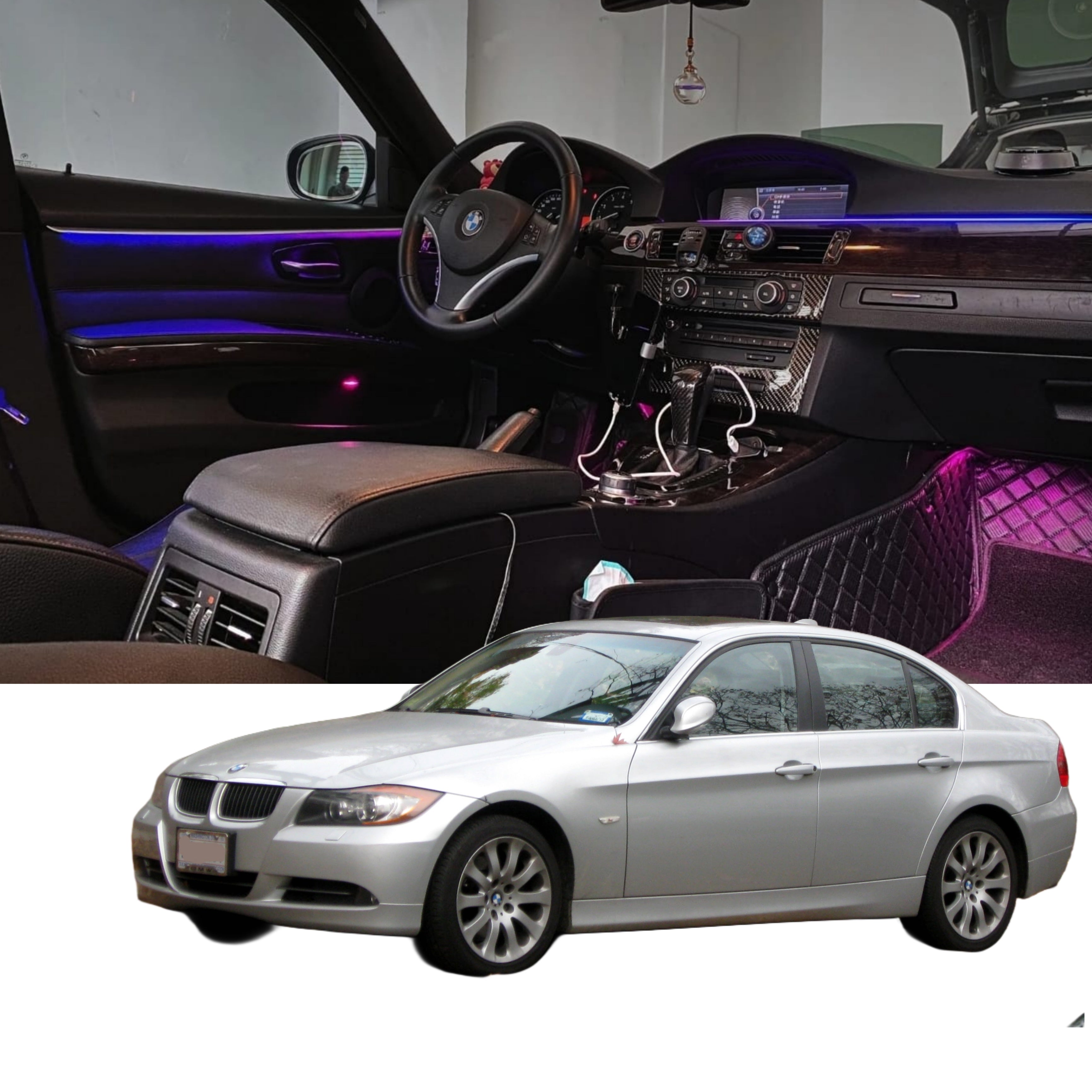 (PRENOTA) Ambient Light per BMW Serie 3 E90, E91 (2005-2013), 256 Colori, APP