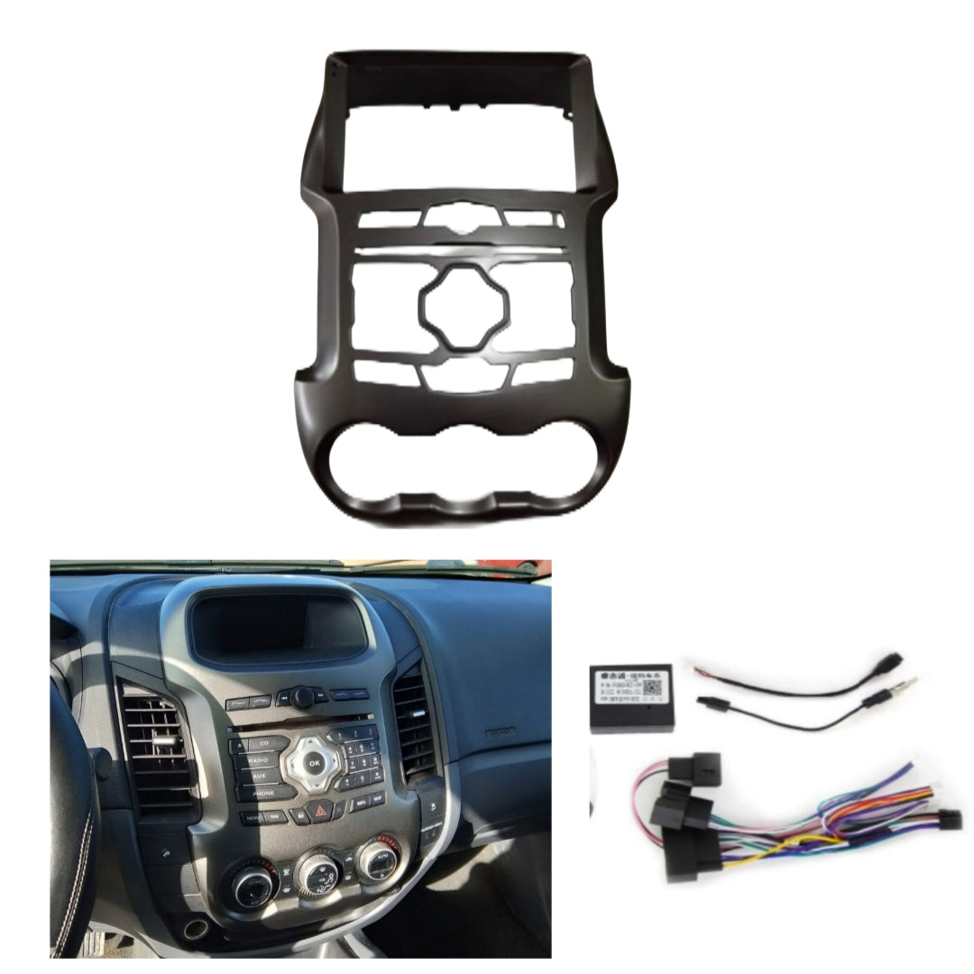 Kit Montaggio Autoradio 9"Pollici Ford Ranger T6 (2011-2015), Mascherina, Cablaggio per Autoradio Android
