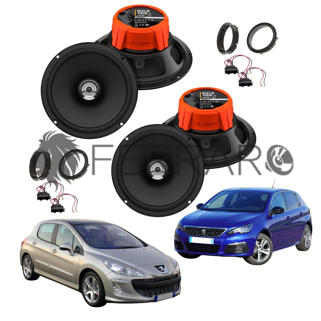Hertz Kit 4 Casse | DCX 165.3 | Ant/Post | Peugeot 308 1ª/2ª (2007-2021)