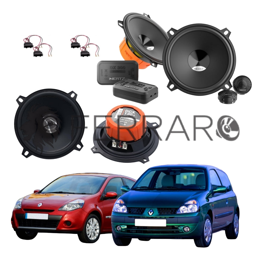 Hertz Kit 6 Casse, DCX 130.3, DSK 130.3, Ant/Post, Renault Clio 2ª/3ª Serie