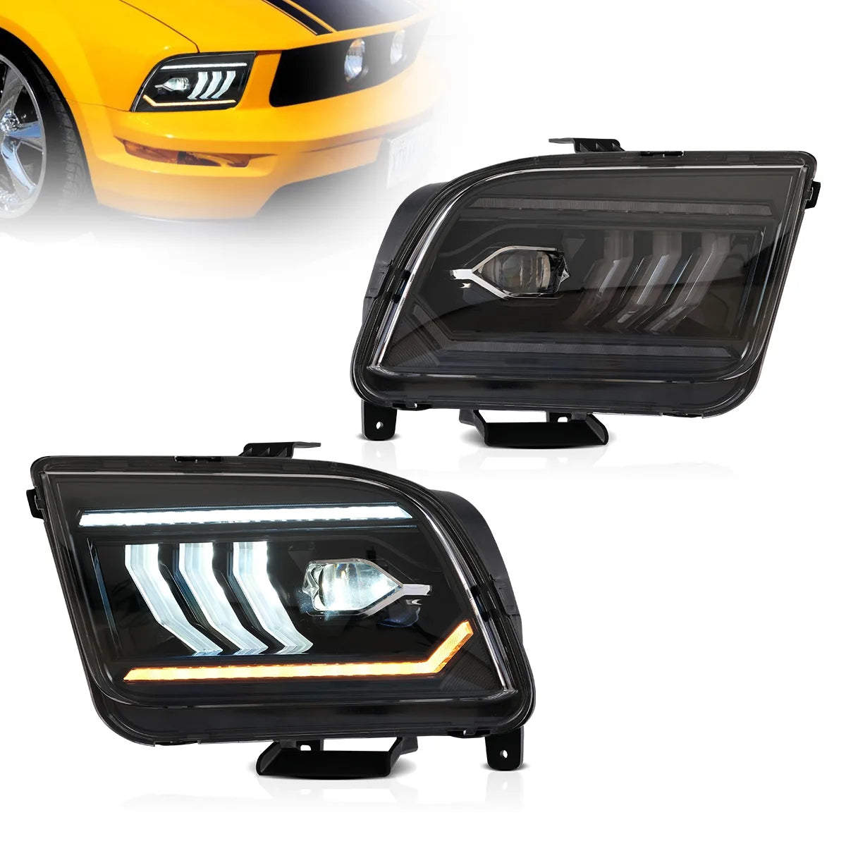 (PRENOTA) Fanali Anteriore Completo per Ford Mustang 5ª Serie (2005-2009) a LED