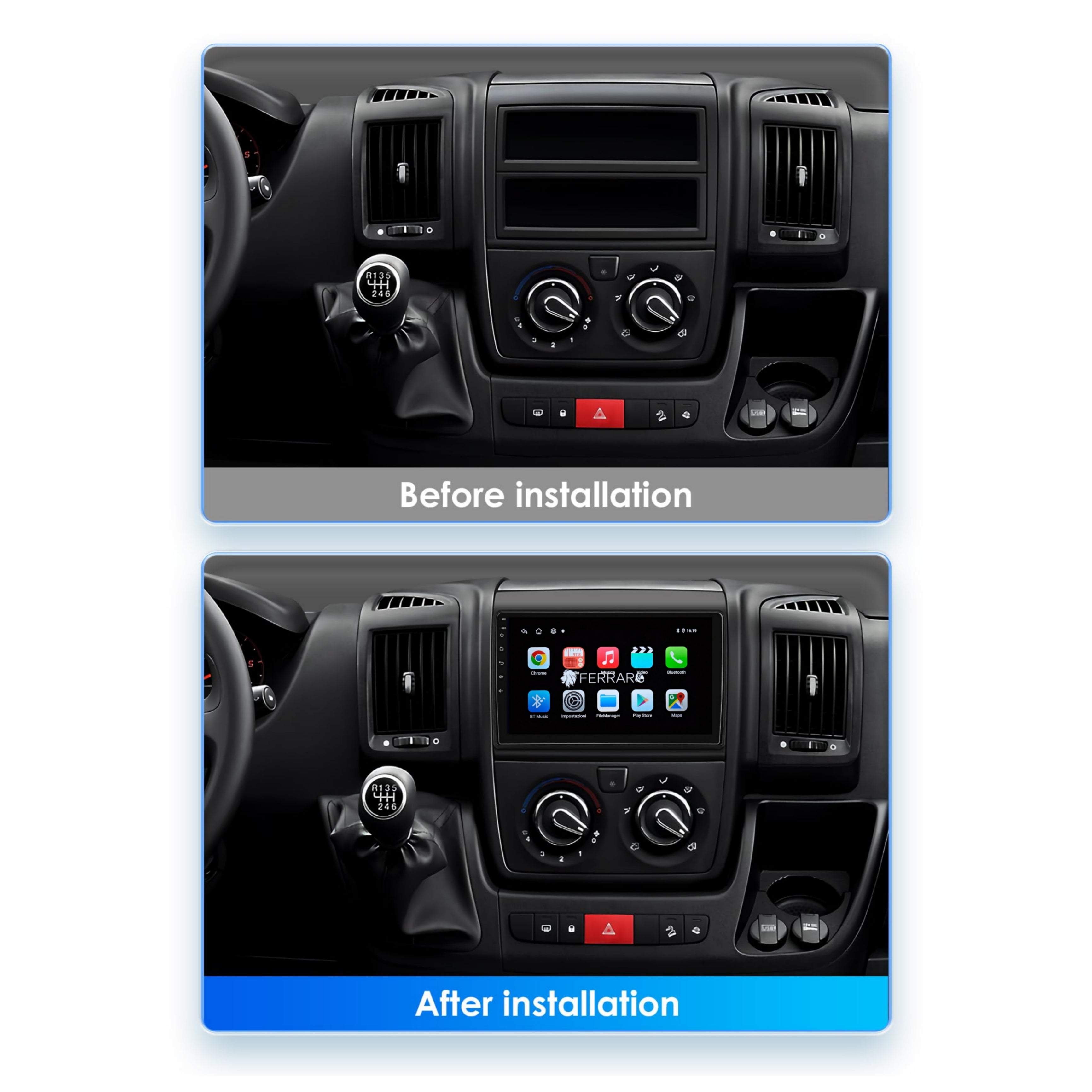 Autoradio per Peugeot Boxer, Citroen Jumper, Fiat Ducato 9" (2006-2022) Android, Bluetooth, CarPlay, Android Auto, 2GB/4GB/6GB/8GB Ram