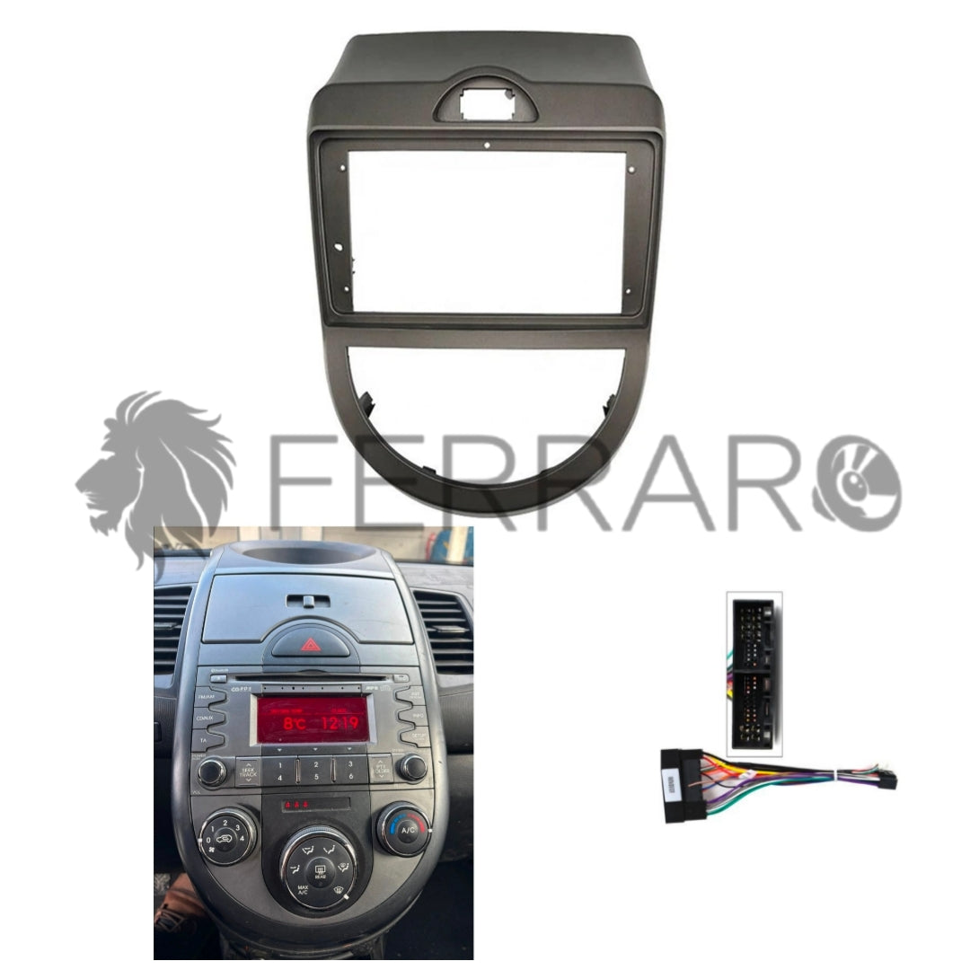 Kit Montaggio Autoradio 9"Pollici Kia Soul (2008-2014) Mascherina, Cablaggio per Autoradio Android