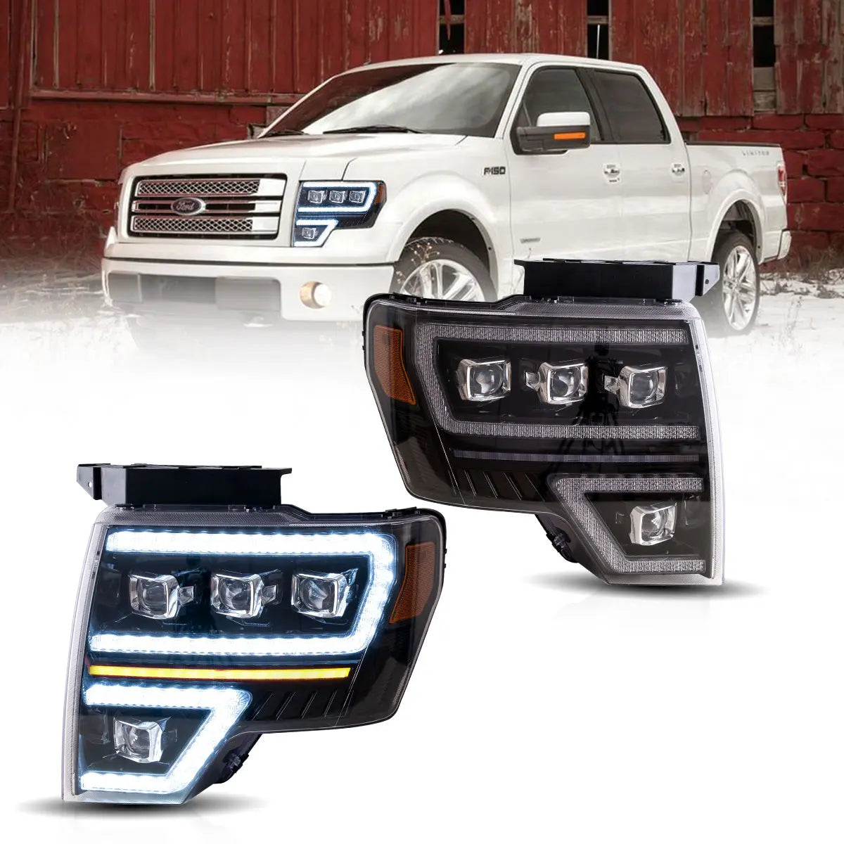 (PRENOTA) Fanali Anteriore Completo per Ford F150 12ª Serie (2009-2014) a LED