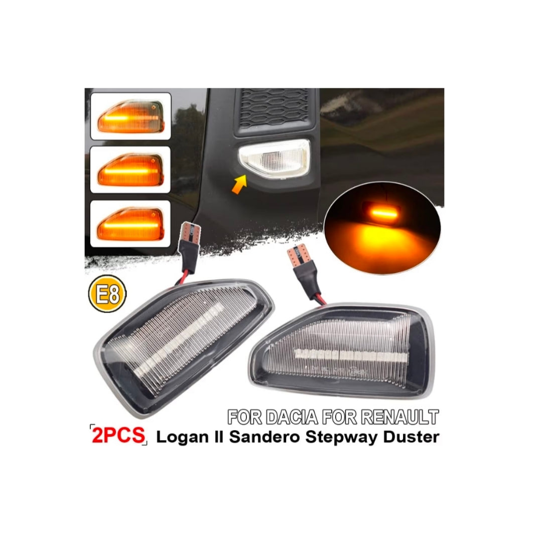 (PRENOTA) Indicatore Direzione Led per Renault Sandero, Dacia Logan, Duster (Compatibilità in Descrizione), Plug and Play