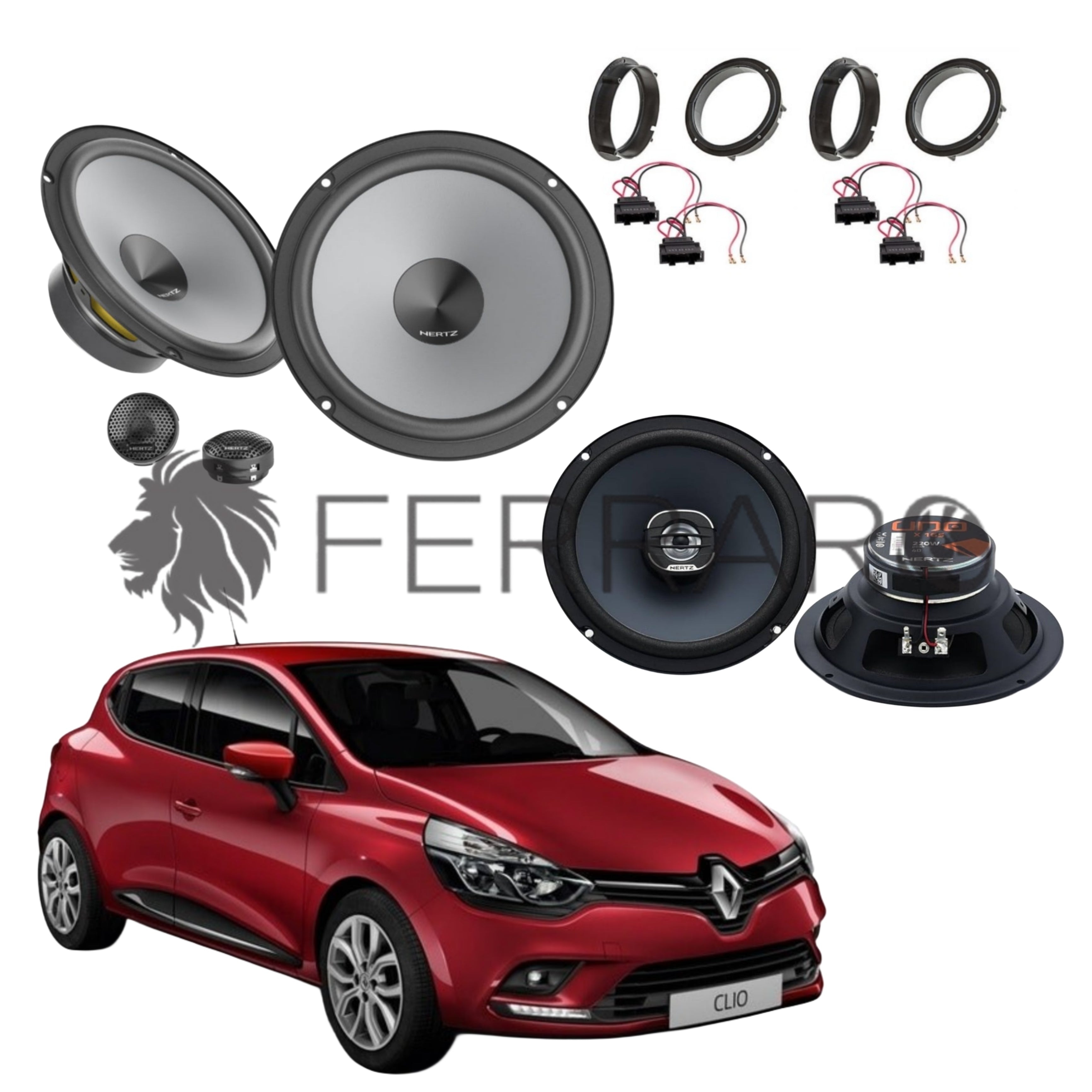 Hertz Kit 6 Casse | K 165 | X 165 | Ant/Post | Renault Clio V | 5ª Serie (Dal 2019>)