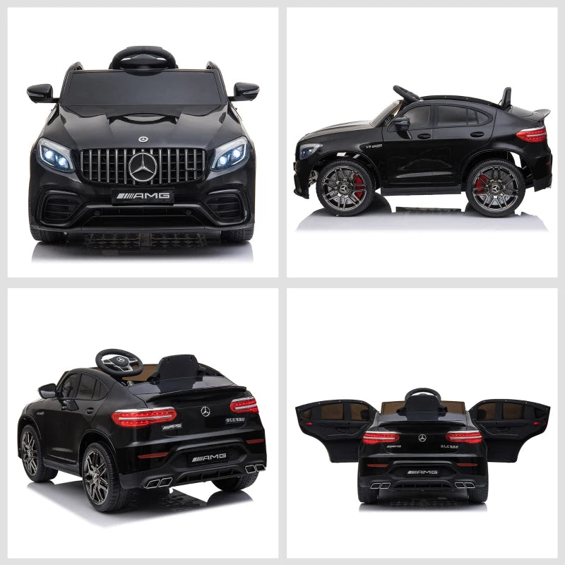 HOMCOM Macchina Elettrica per Bambini 3-5 Anni Mercedes con Cintura di Sicurezza e Telecomando, Nero