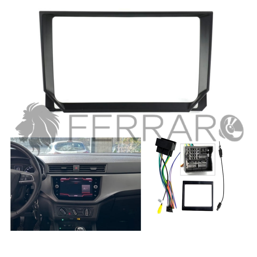 Kit Montaggio Autoradio 9"Pollici Seat Ibiza, Arona (2021-2025), Mascherina, Cablaggio per Autoradio Android