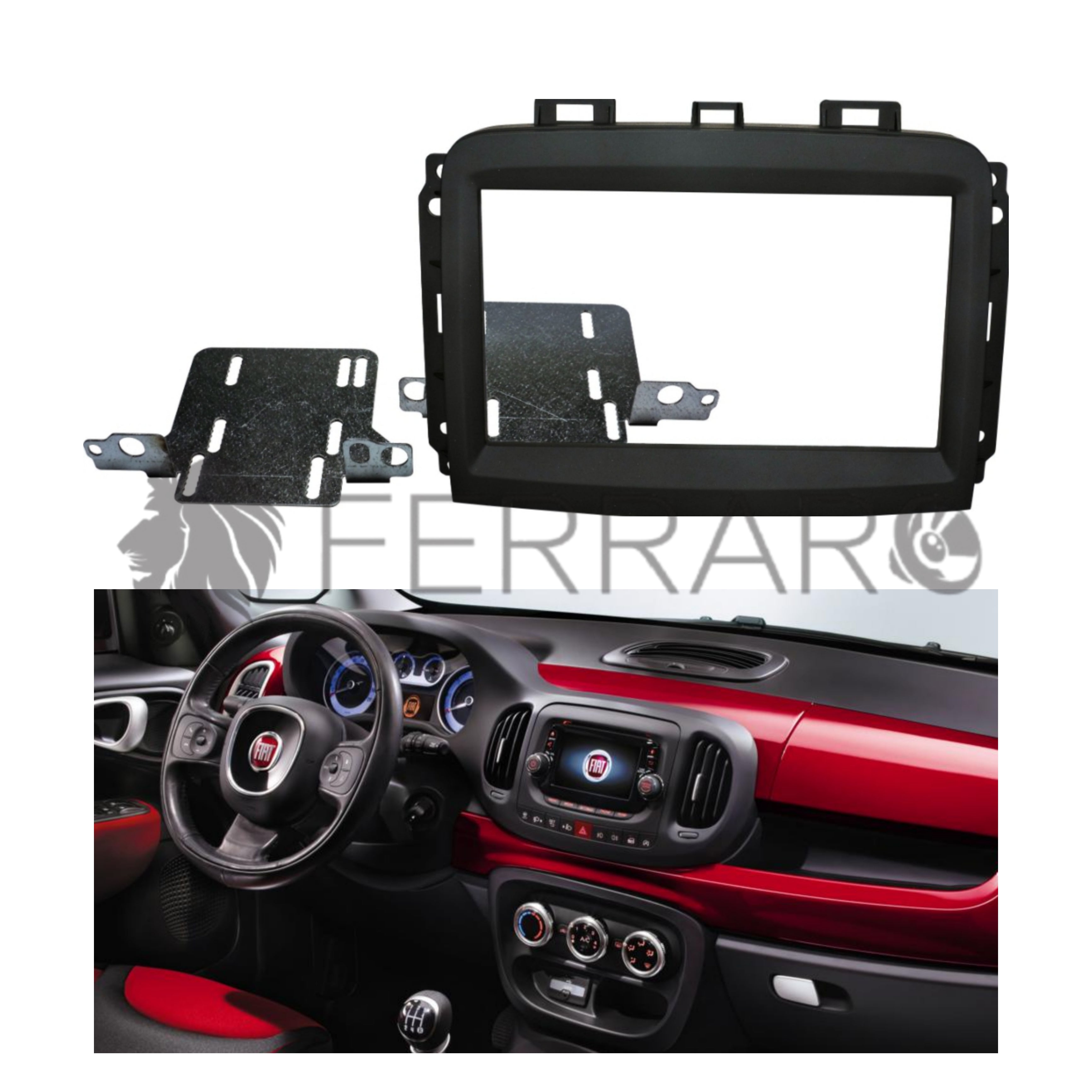 Radio cover, 2 ISO, Fiat 500L from 2017