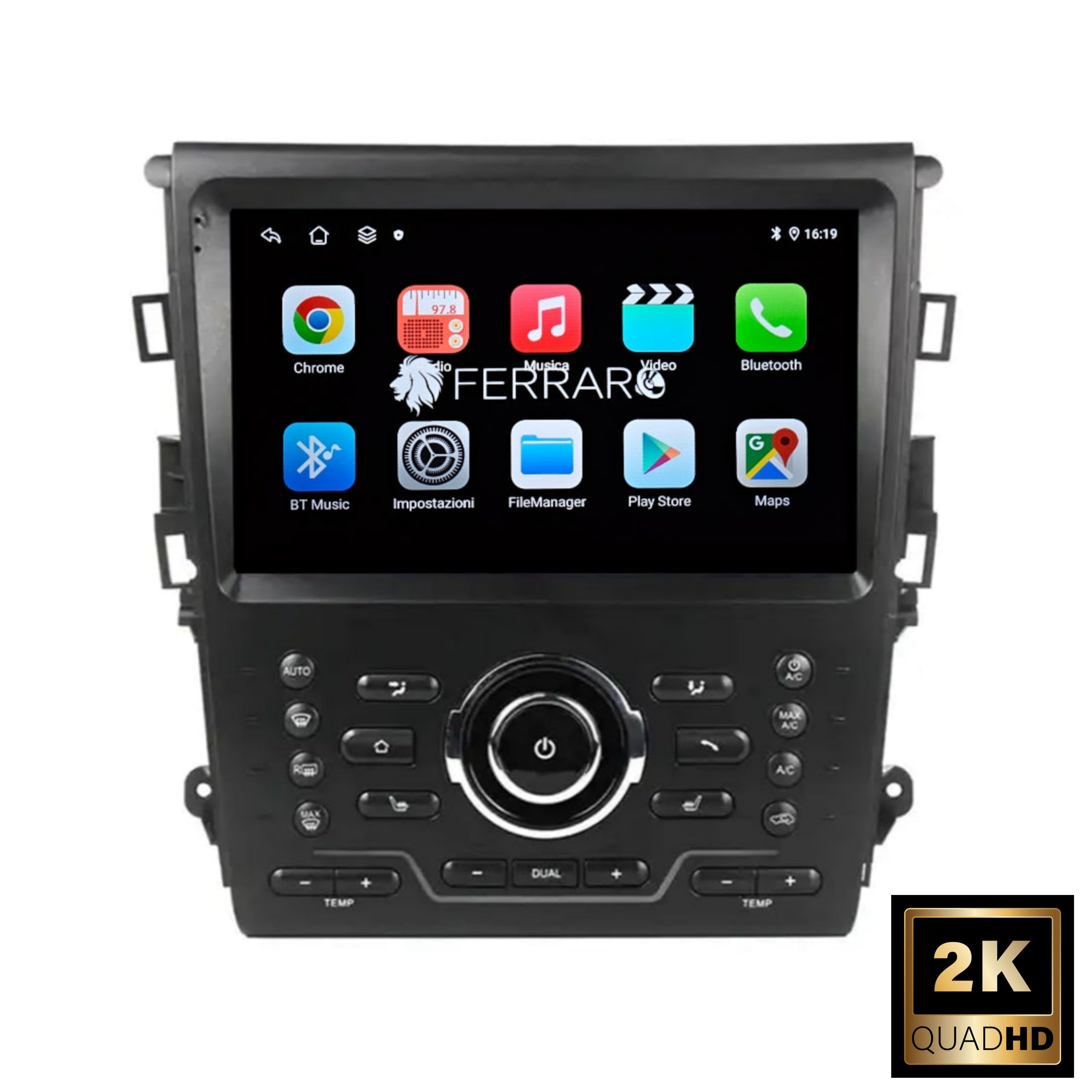 Autoradio per Ford Mondeo | Fusion 9" 2K | 2014-2019 | Android | Bluetooth | CarPlay | Android Auto | 12/256GB Ram