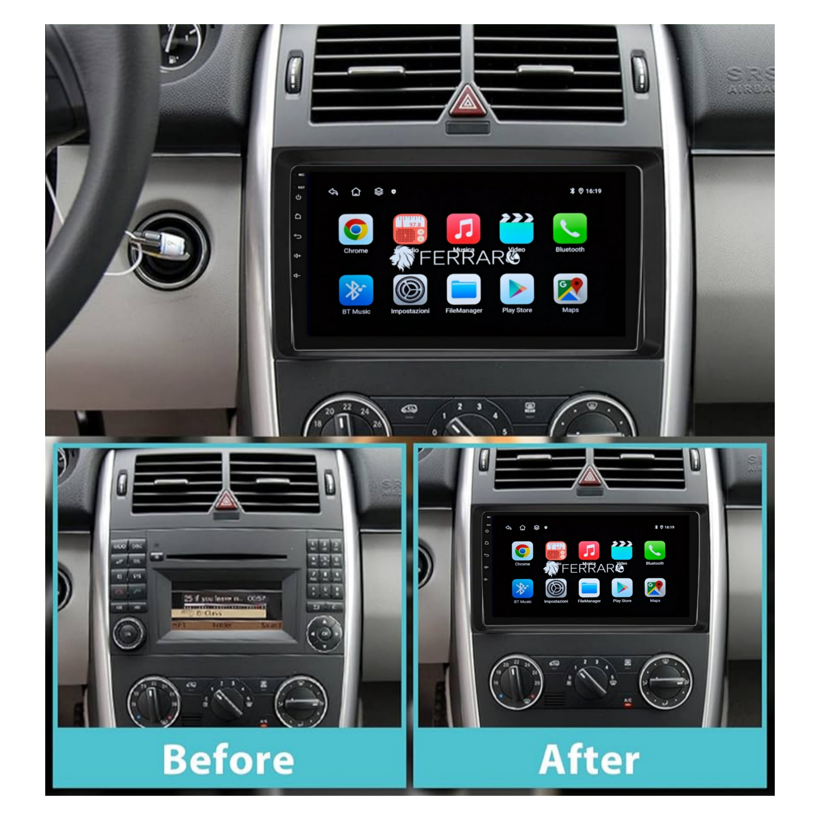 Autoradio per Mercedes Sprinter W906 9" (2006-2014) Android, Bluetooth, CarPlay, Android Auto, 2GB/4GB/6GB/8GB Ram