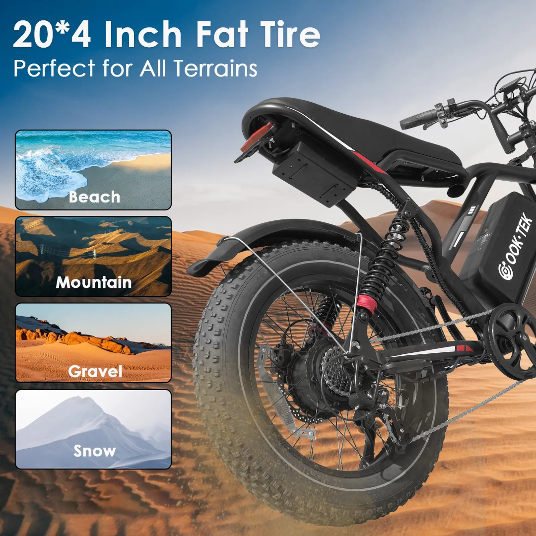 FerraroStore S8-Single, Bici Elettrica Pieghevole, 20", Batteria 48V