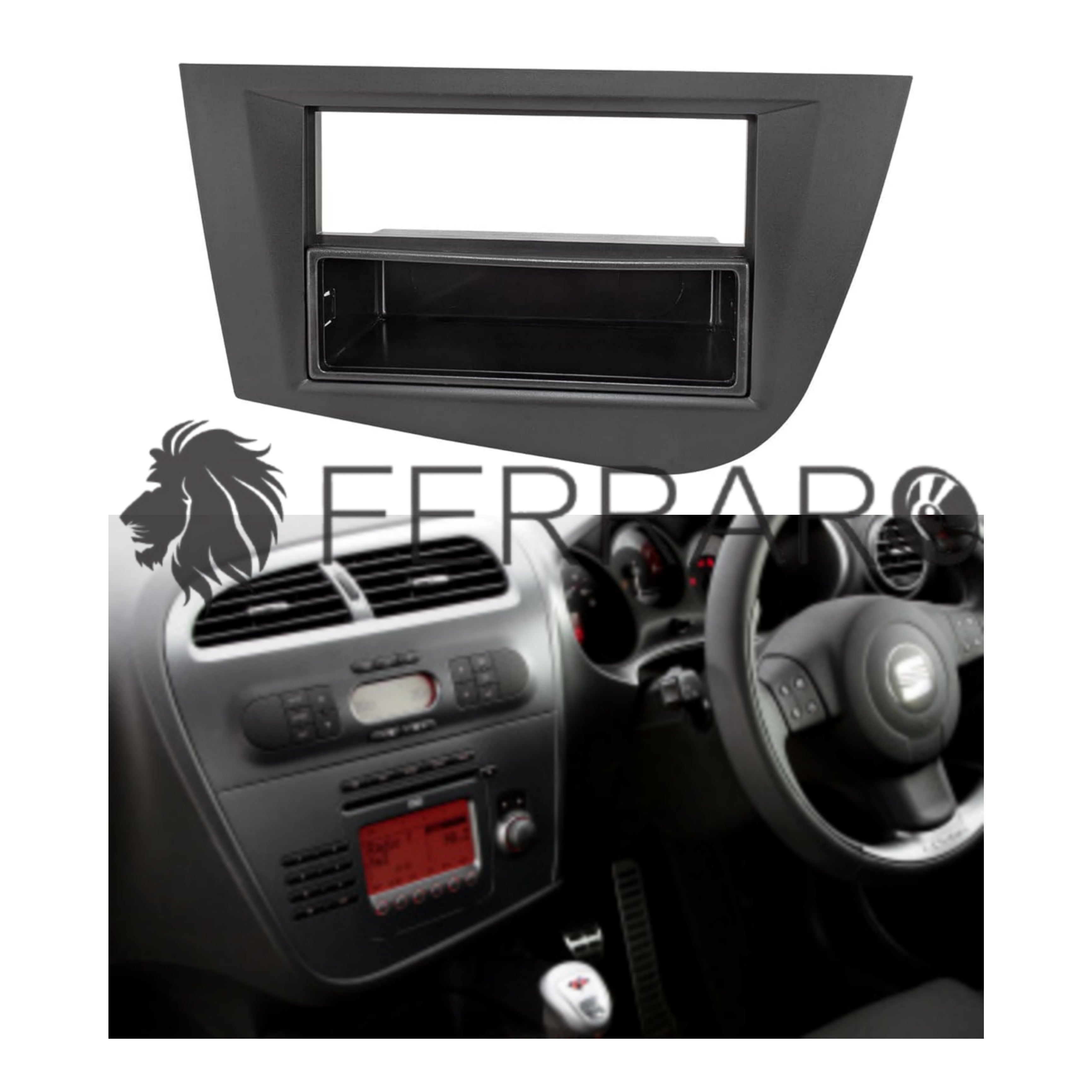 Mascherina 1DIN con Cassetto per Seat Leon (2005-2012)