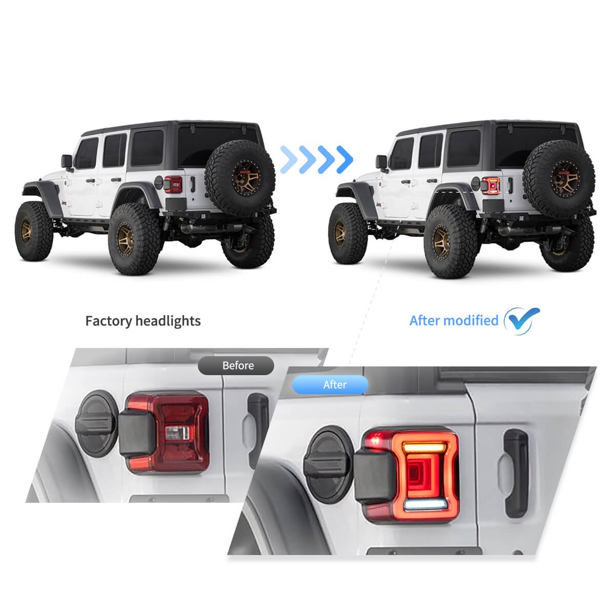 (PRENOTA) Fanali Posteriore Completo per Jeep Wrangler JL 4ª Serie (2017-2025) a LED