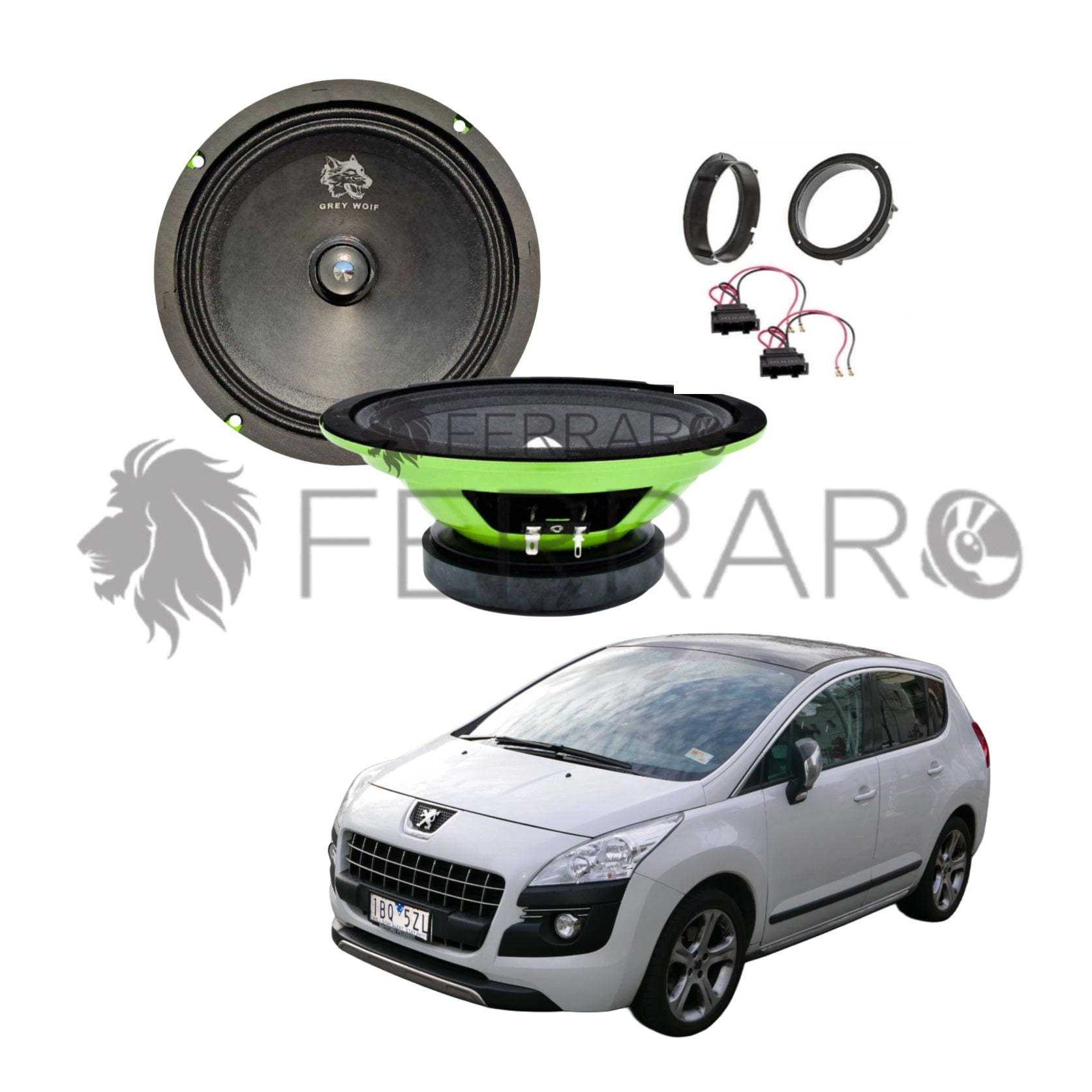 FerraroStore Kit 2 Altoparlanti,PV165.3,Anteriore, Peugeot 3008 1ª (2009-2016)