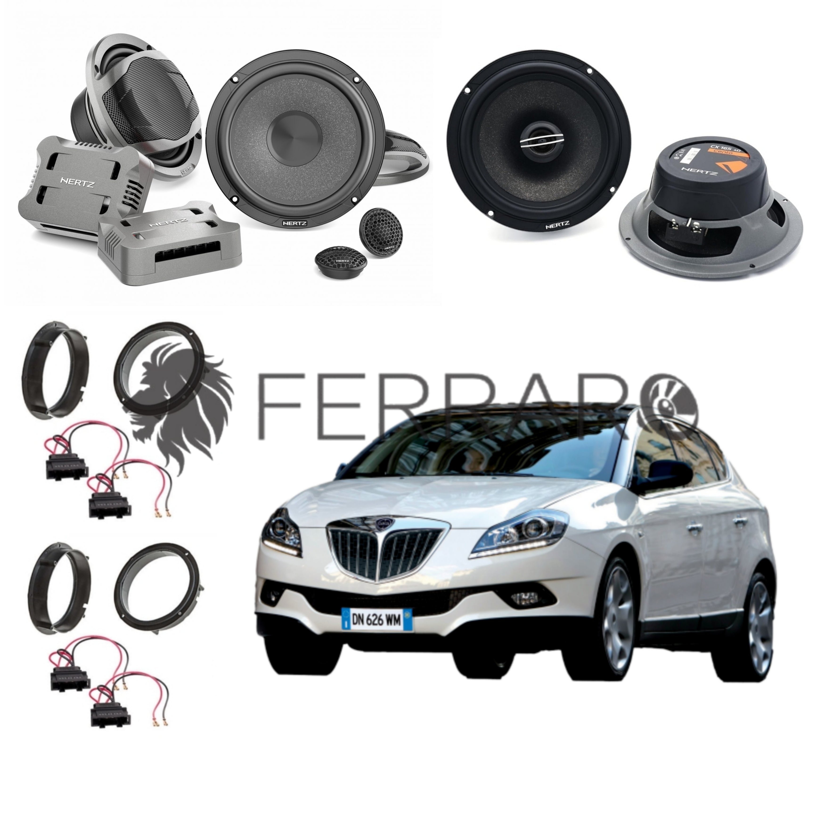 Hertz Kit 6 Casse, CK 165, CX 165 | Ant/Post, Lancia Delta dal 2008>