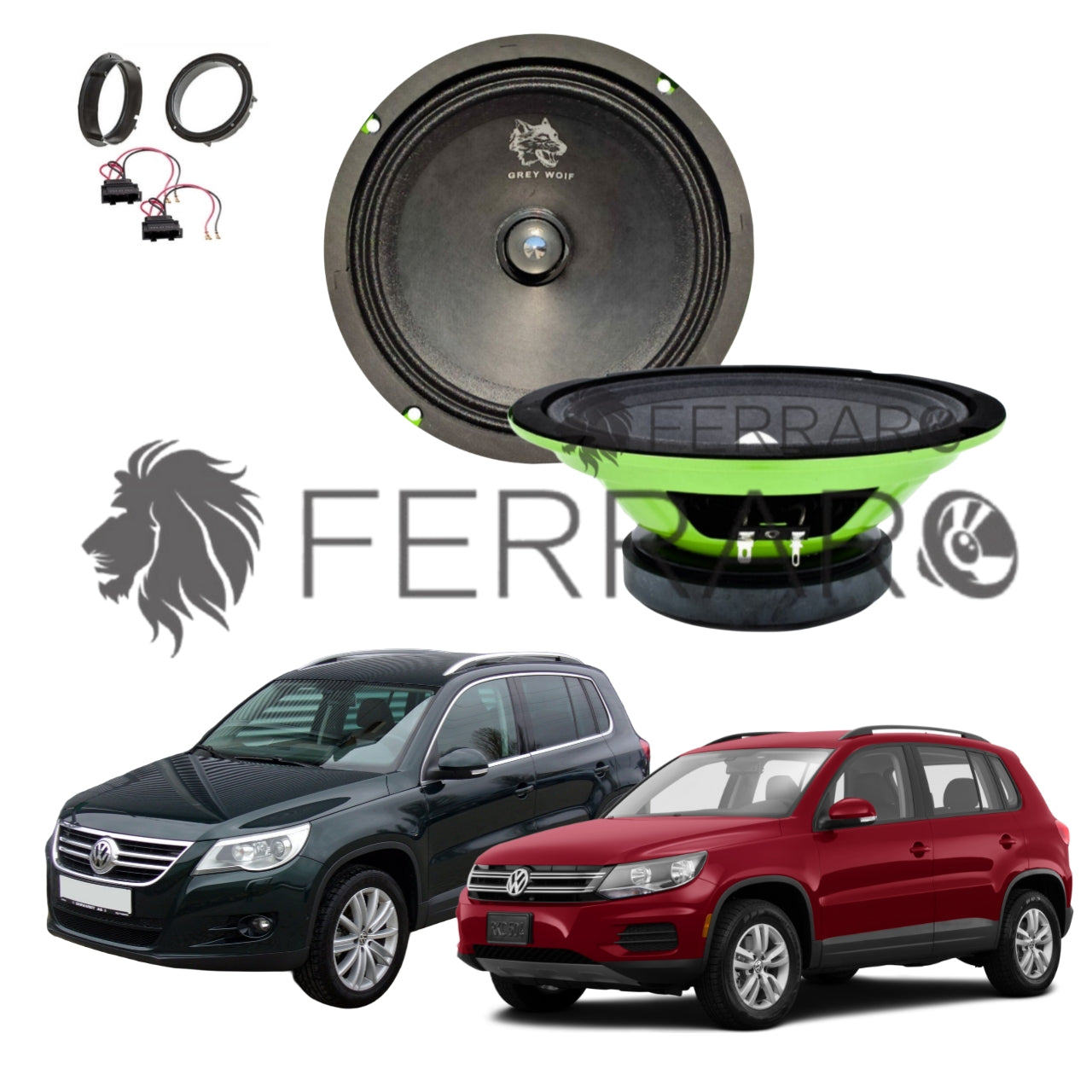 FerraroStore Kit 2 Altoparlanti, PV165.3, Ant o Post, VW Tiguan.