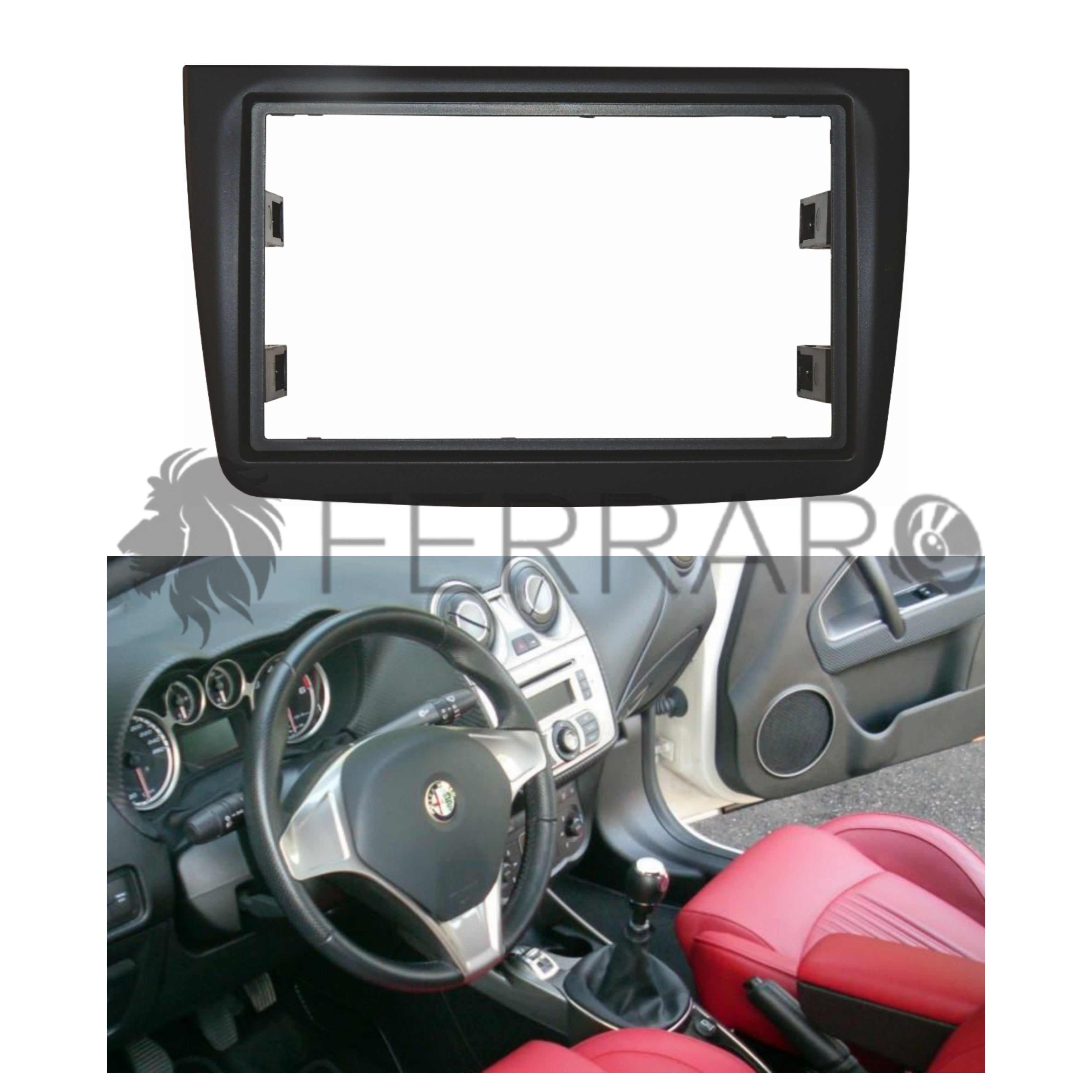 Mascherina 2DIN, No Cornice per Alfa Romeo Mito (2008+)
