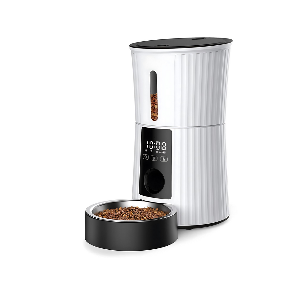 Sunny Pet Feed Color, Automatic, BIANCO, Distributore Automatico di Cibo 4L a singola ciotola, Acciaio-Inox.