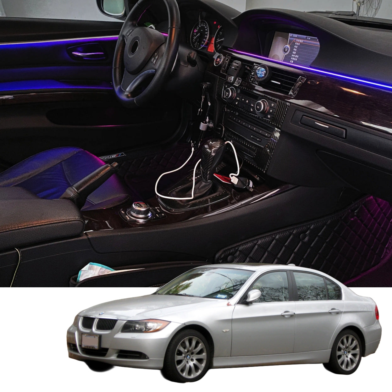 (PRENOTA) Ambient Light per BMW Serie 3 E90 (2005-2013), 256 Colori, APP
