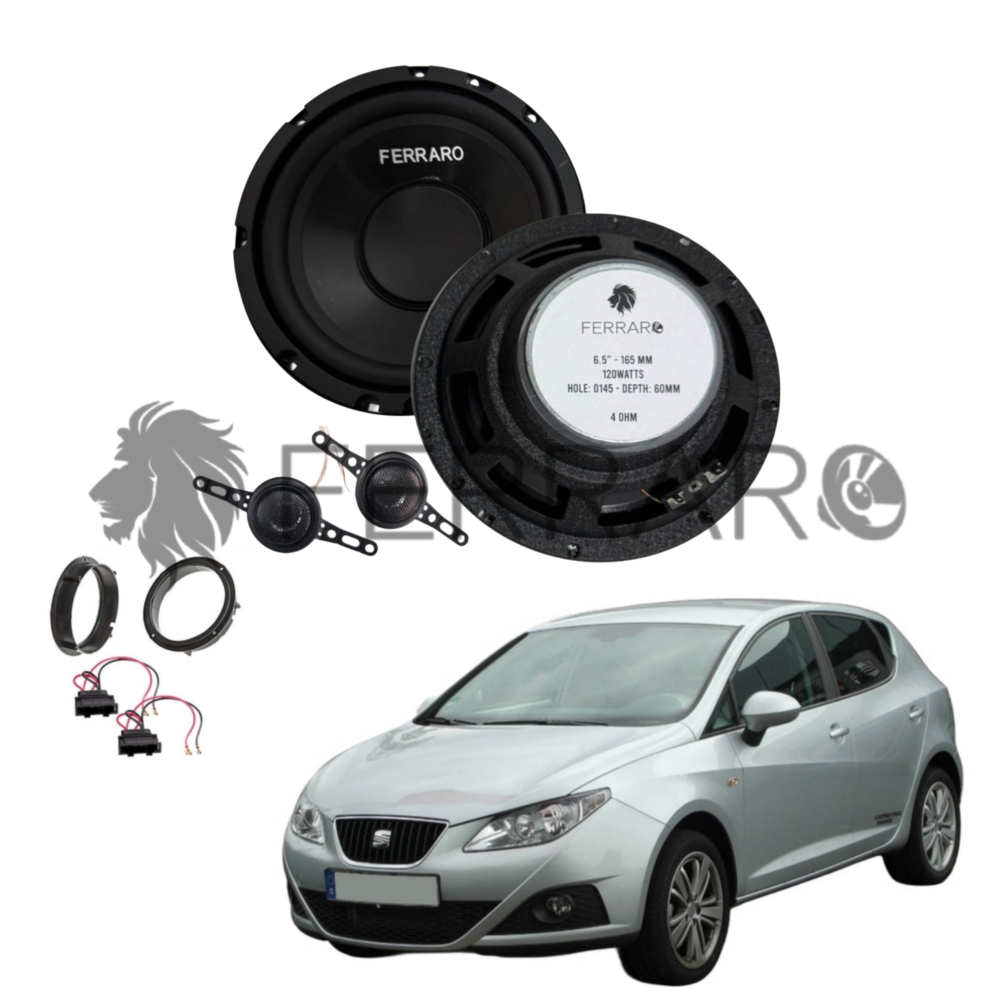 FerraroStore Kit 2 Altoparlanti, ASK-165.2, Ant o Post, Seat Ibiza 6L (2002-2008)